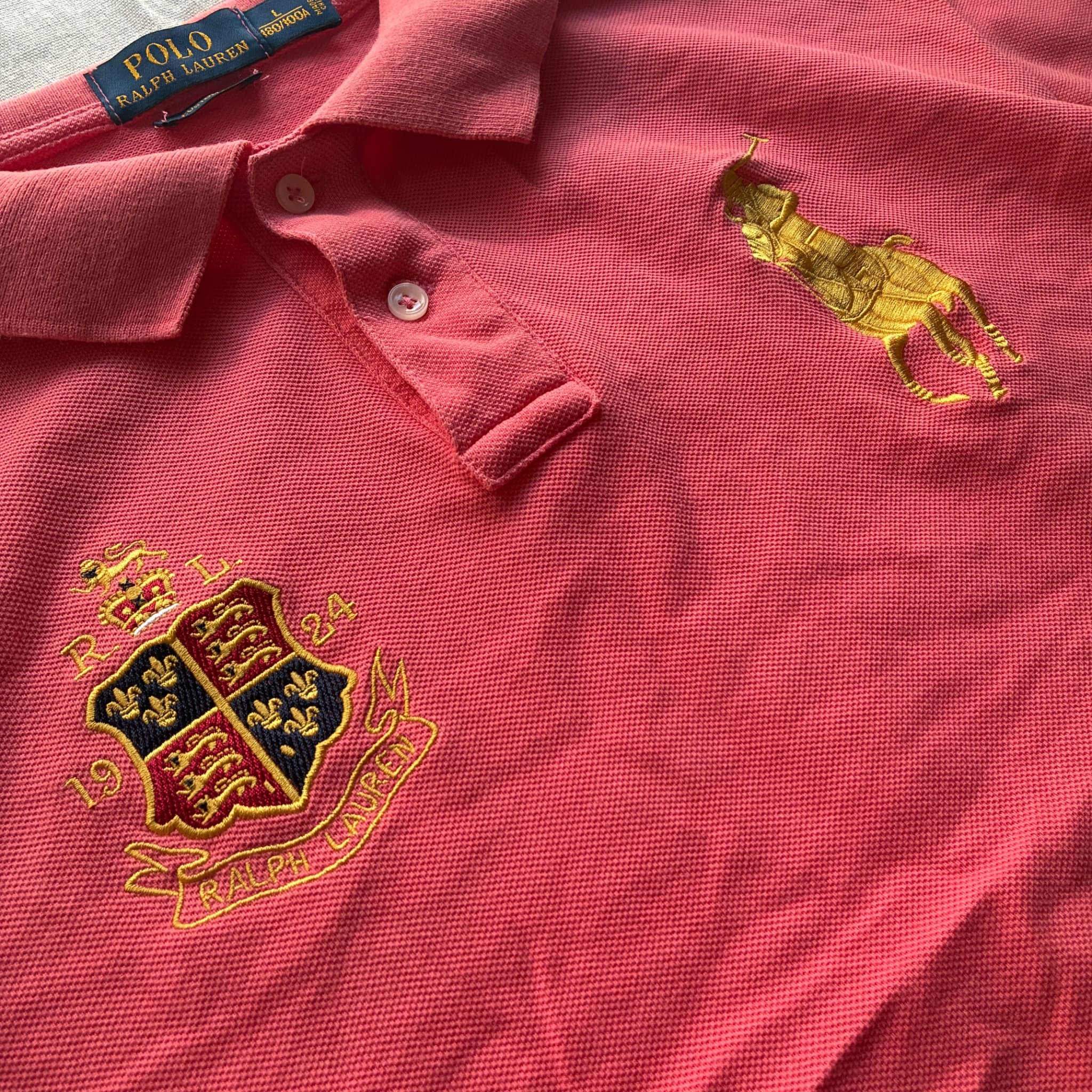 Polo Ralph Lauren Men's Red Custom Fit Crest Polo Shirt Size L — photo 2 of 5