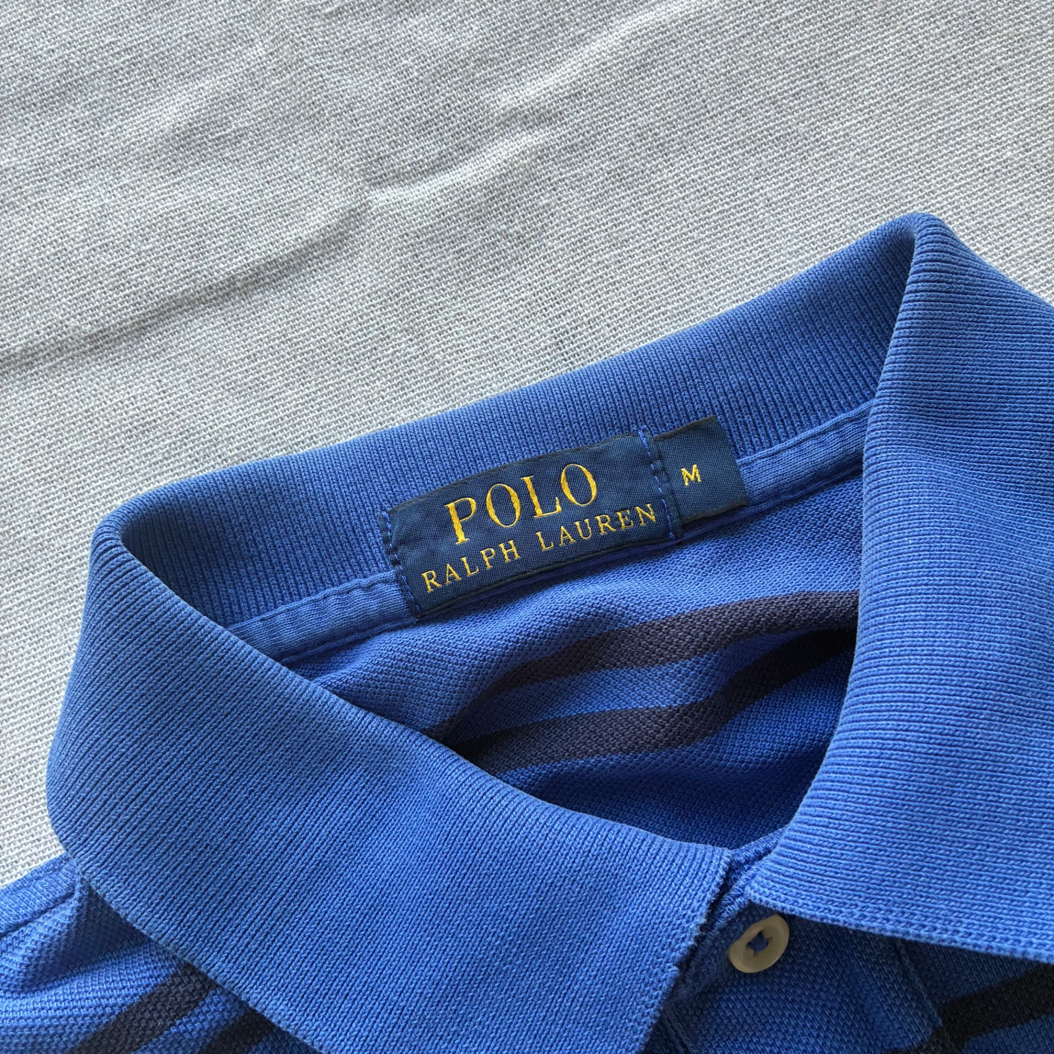 Polo Ralph Lauren Men's Striped Mesh Polo Shirt Blue Size M — photo 4 of 6