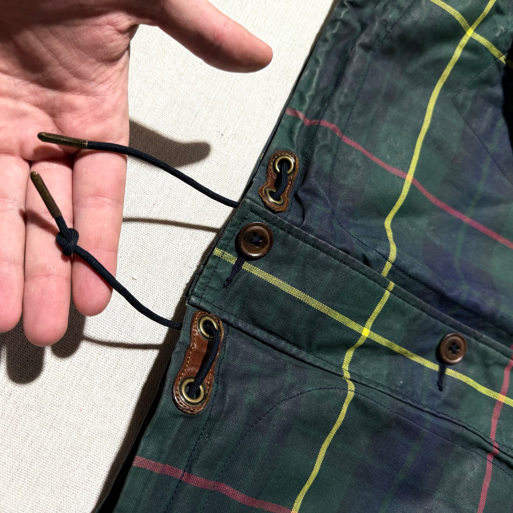 Polo Ralph Lauren Plaid Waxed Cotton Hooded Jacket Green XXL — photo 4 of 14