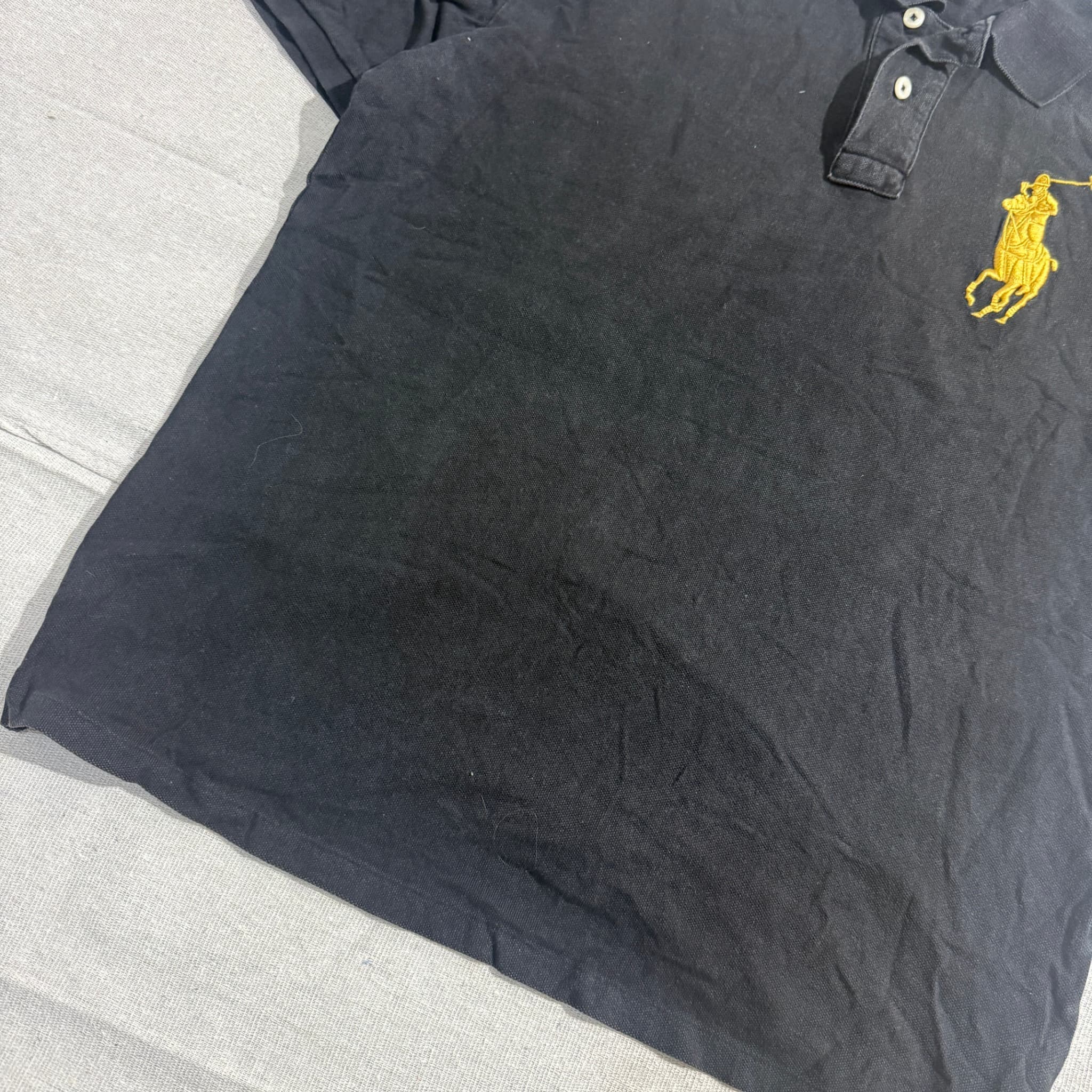 POLO RALPH LAUREN Polo Shirt Black Gold Big Pony Size L — photo 3 of 6