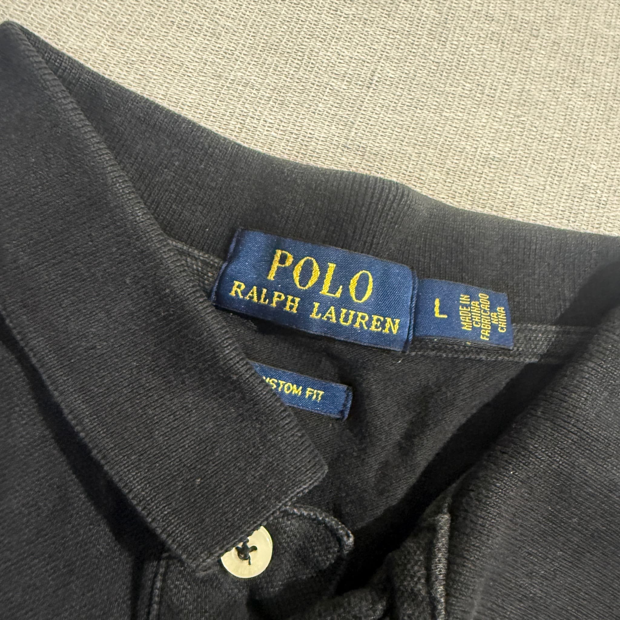 POLO RALPH LAUREN Polo Shirt Black Gold Big Pony Size L — photo 5 of 6