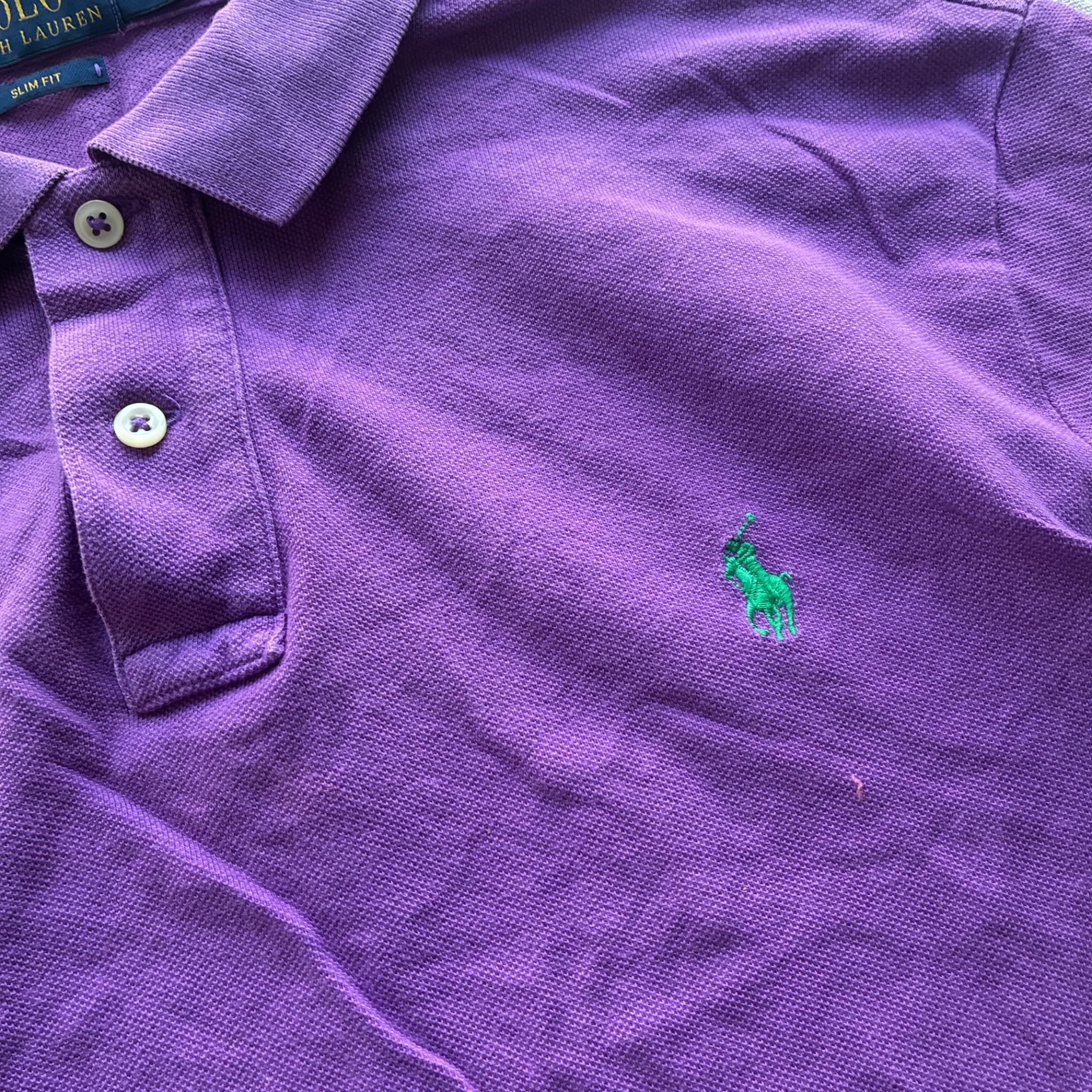 Polo Ralph Lauren Slim Fit Purple Polo Shirt Size L — photo 2 of 5