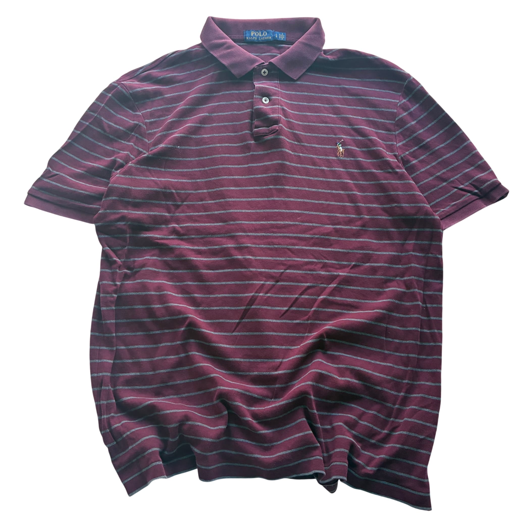 Polo Ralph Lauren Striped Polo Shirt Maroon Large — photo 1 of 7