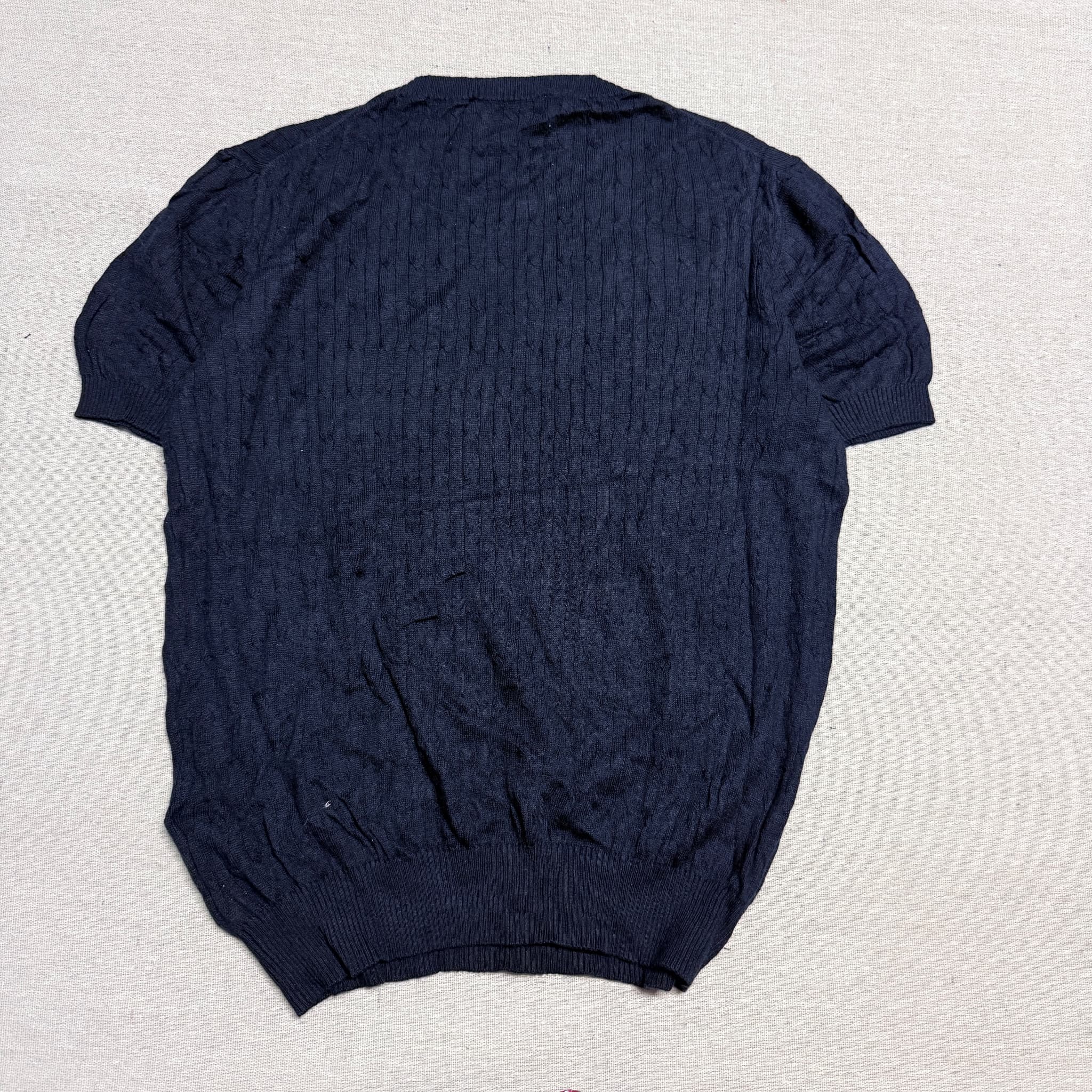 Polo Ralph Lauren Women's Black Cable-Knit Short-Sleeve Sweater Size S — photo 4 of 5