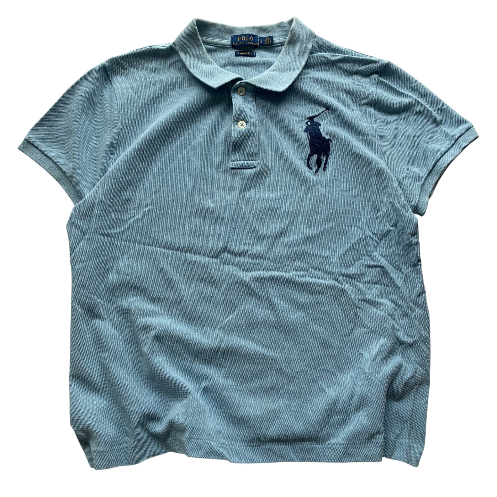 Polo Ralph Lauren Women's Skinny Fit Mesh Polo Shirt Light Blue Size L — photo 1 of 6