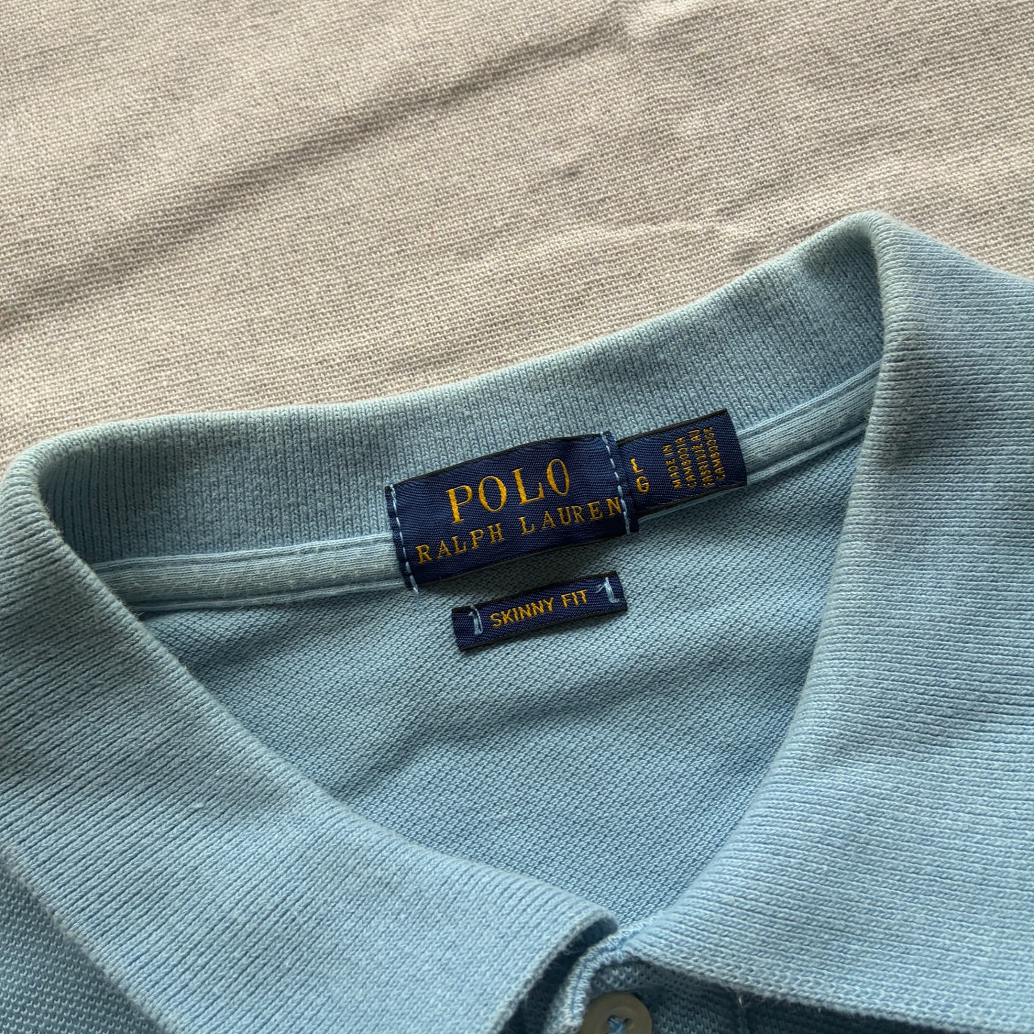 Polo Ralph Lauren Women's Skinny Fit Mesh Polo Shirt Light Blue Size L — photo 4 of 6