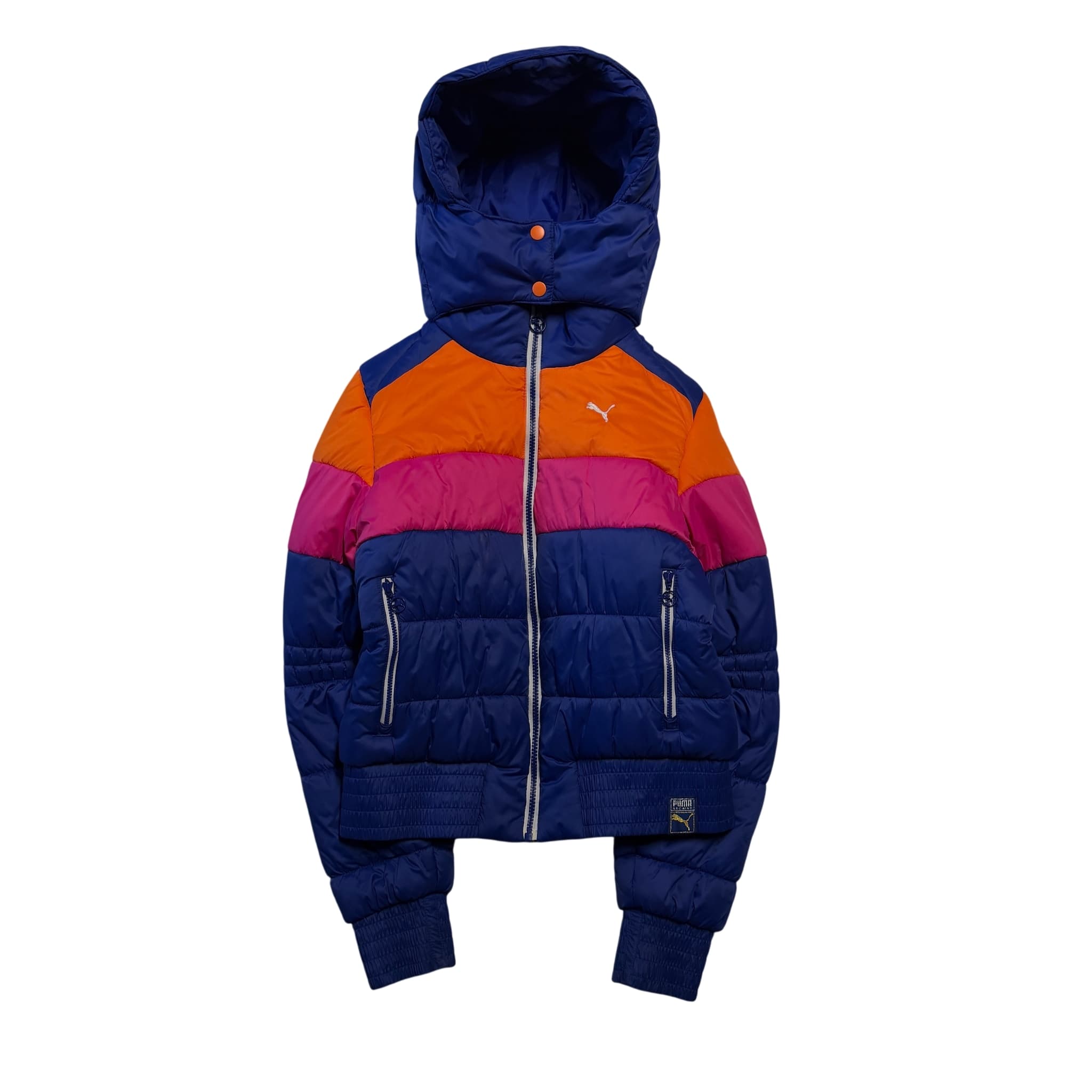 Puma Archive Colorblock Puffer Jacket Blue Orange Pink Size S — photo 1 of 8