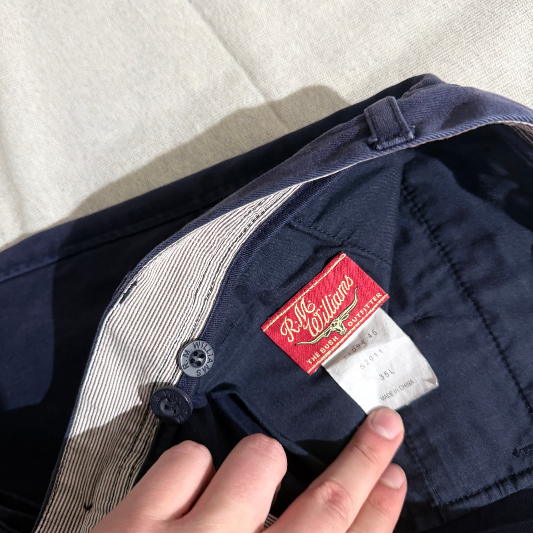 R.M.Williams Men's Blue Chino Pants Size 35 — photo 5 of 8