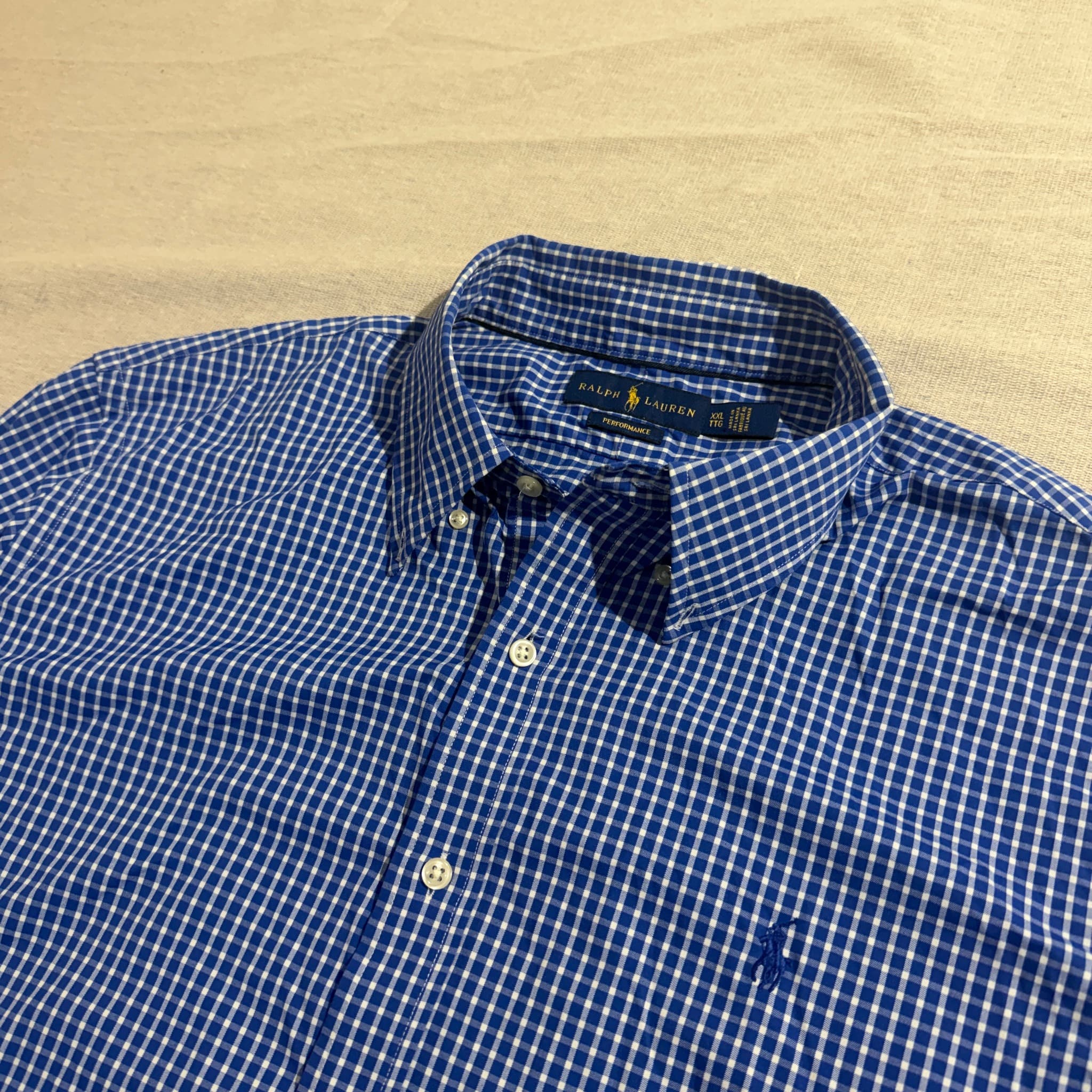 Ralph Lauren Performance Gingham Button-Down Shirt Blue XXL — photo 2 of 7