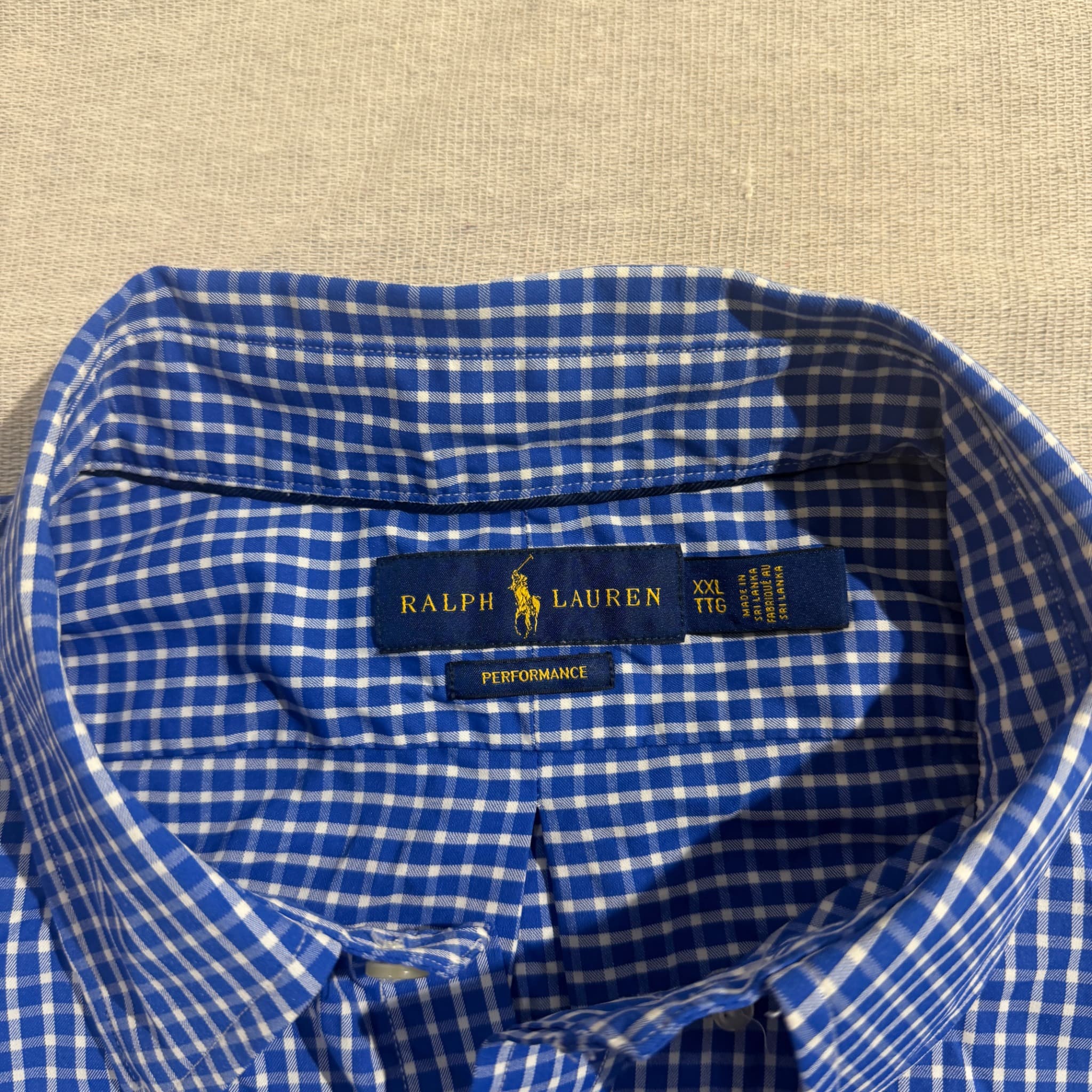 Ralph Lauren Performance Gingham Button-Down Shirt Blue XXL — photo 3 of 7