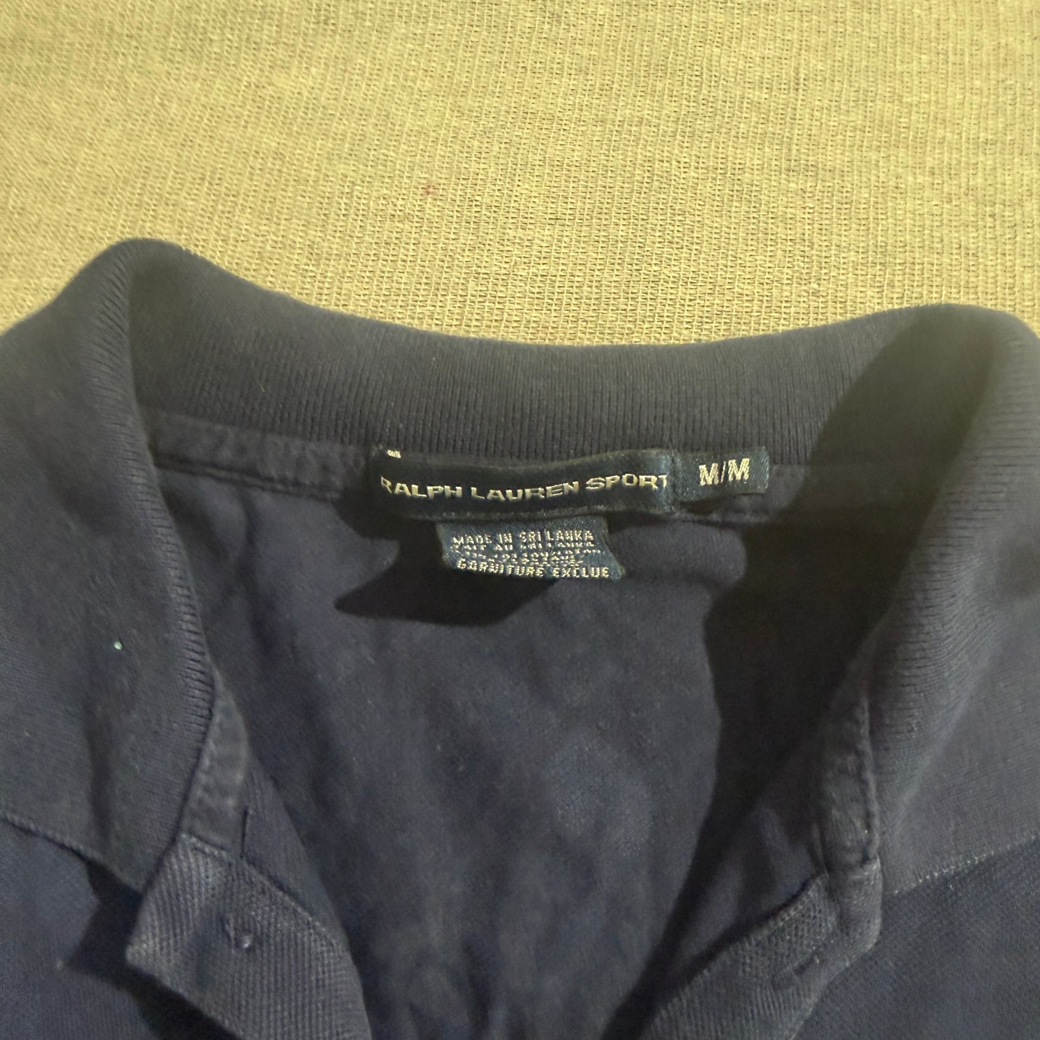 Ralph Lauren Sport Sport Sport Navy Blue Polo Shirt With Neon Green Logo — photo 3 of 5