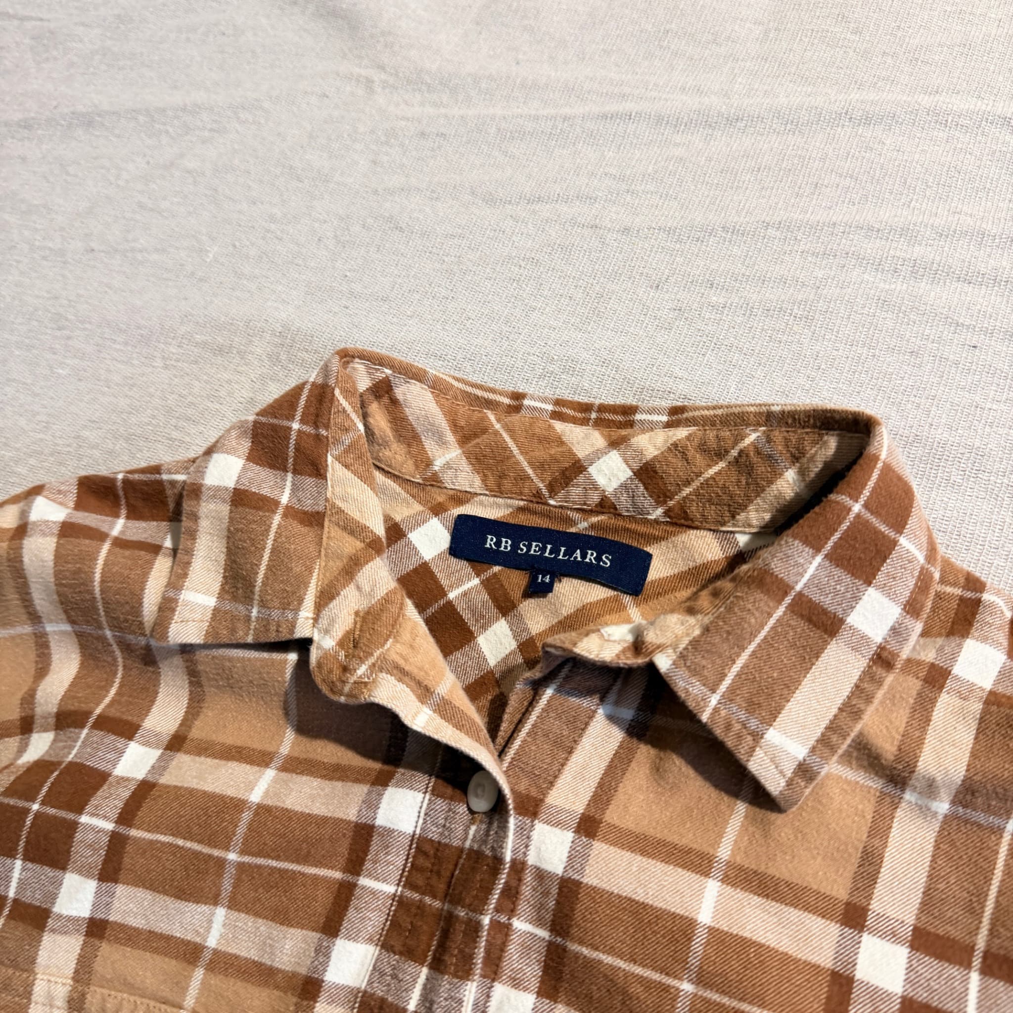 RB Sellars Brown Plaid Long Sleeve Shirt — photo 2 of 9