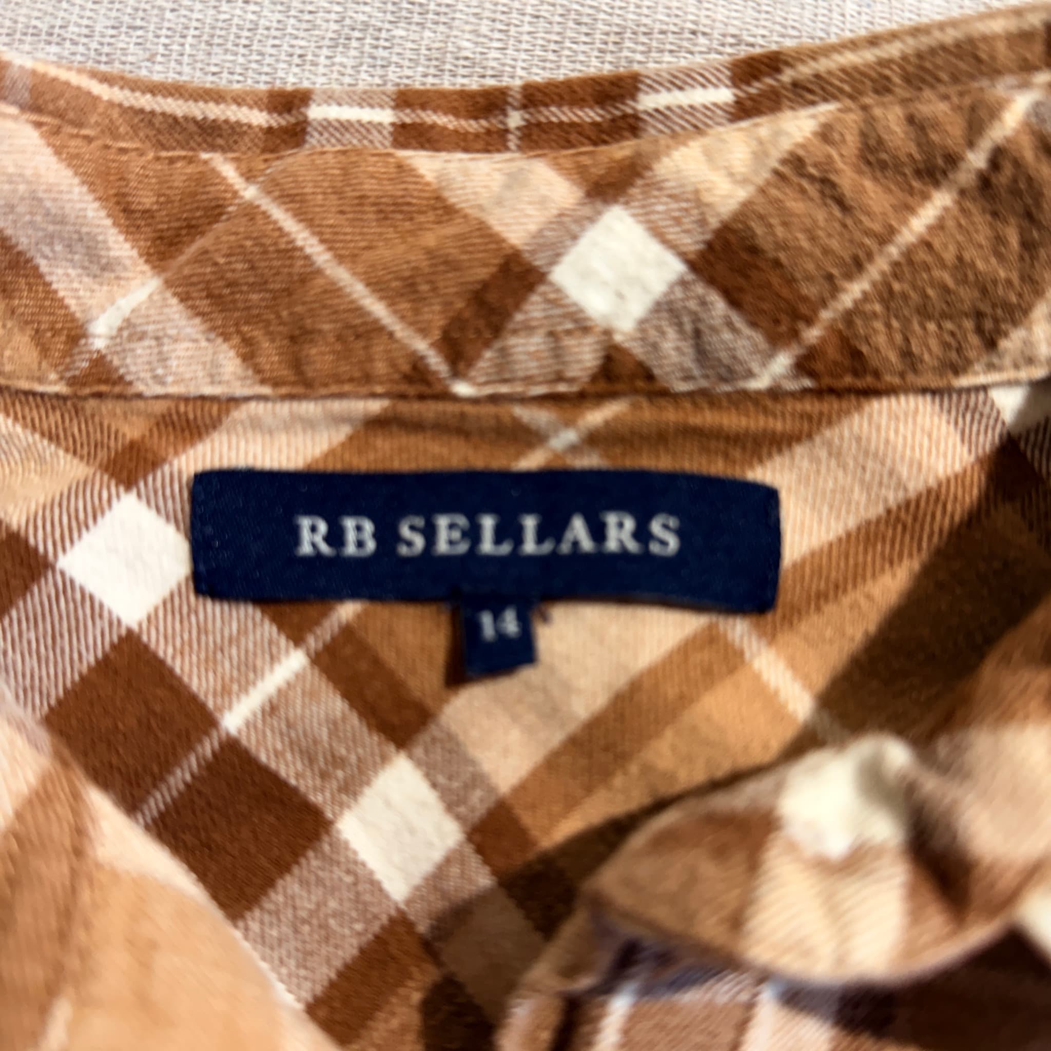 RB Sellars Brown Plaid Long Sleeve Shirt — photo 3 of 9
