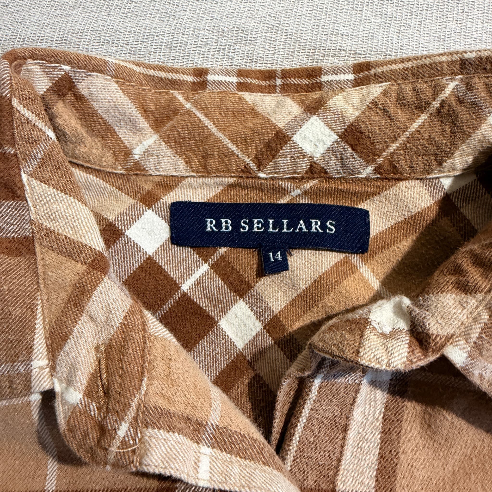 RB Sellars Brown Plaid Long Sleeve Shirt — photo 4 of 9