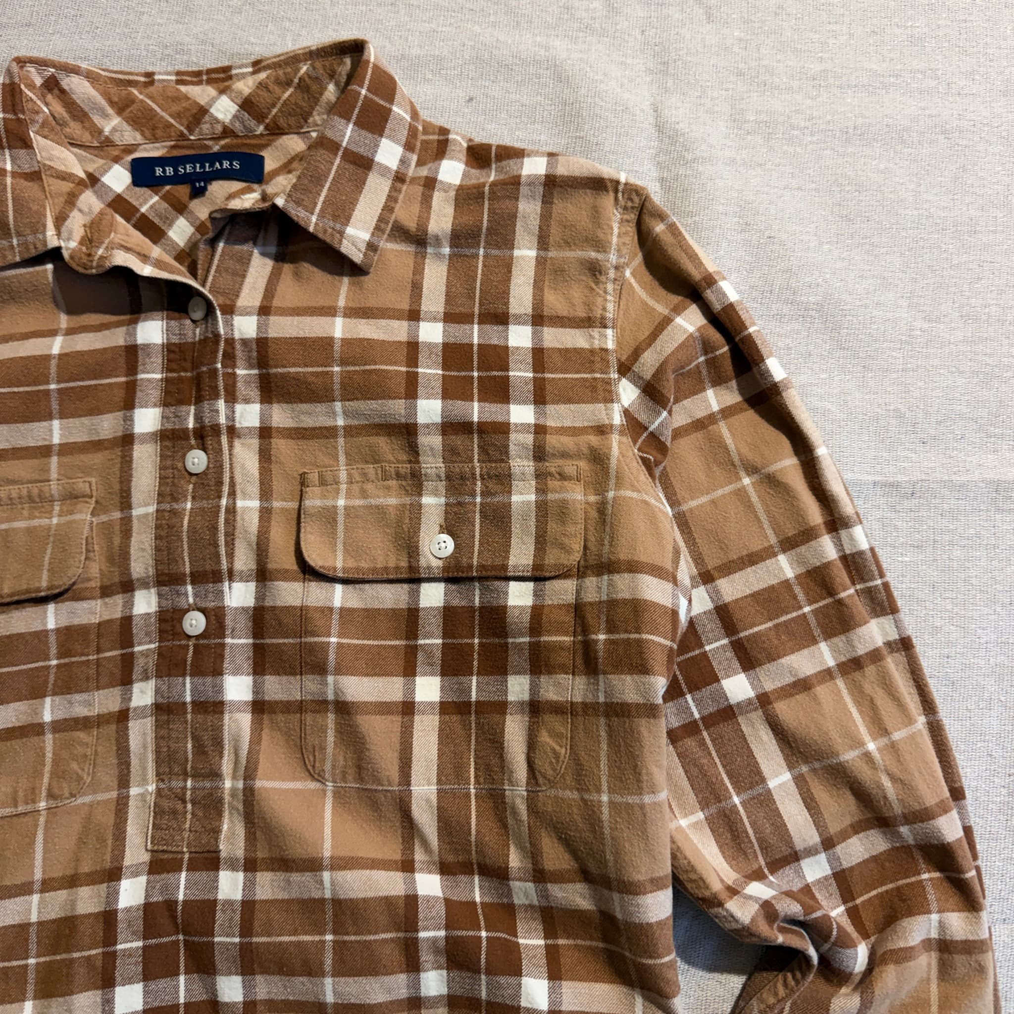 RB Sellars Brown Plaid Long Sleeve Shirt — photo 5 of 9
