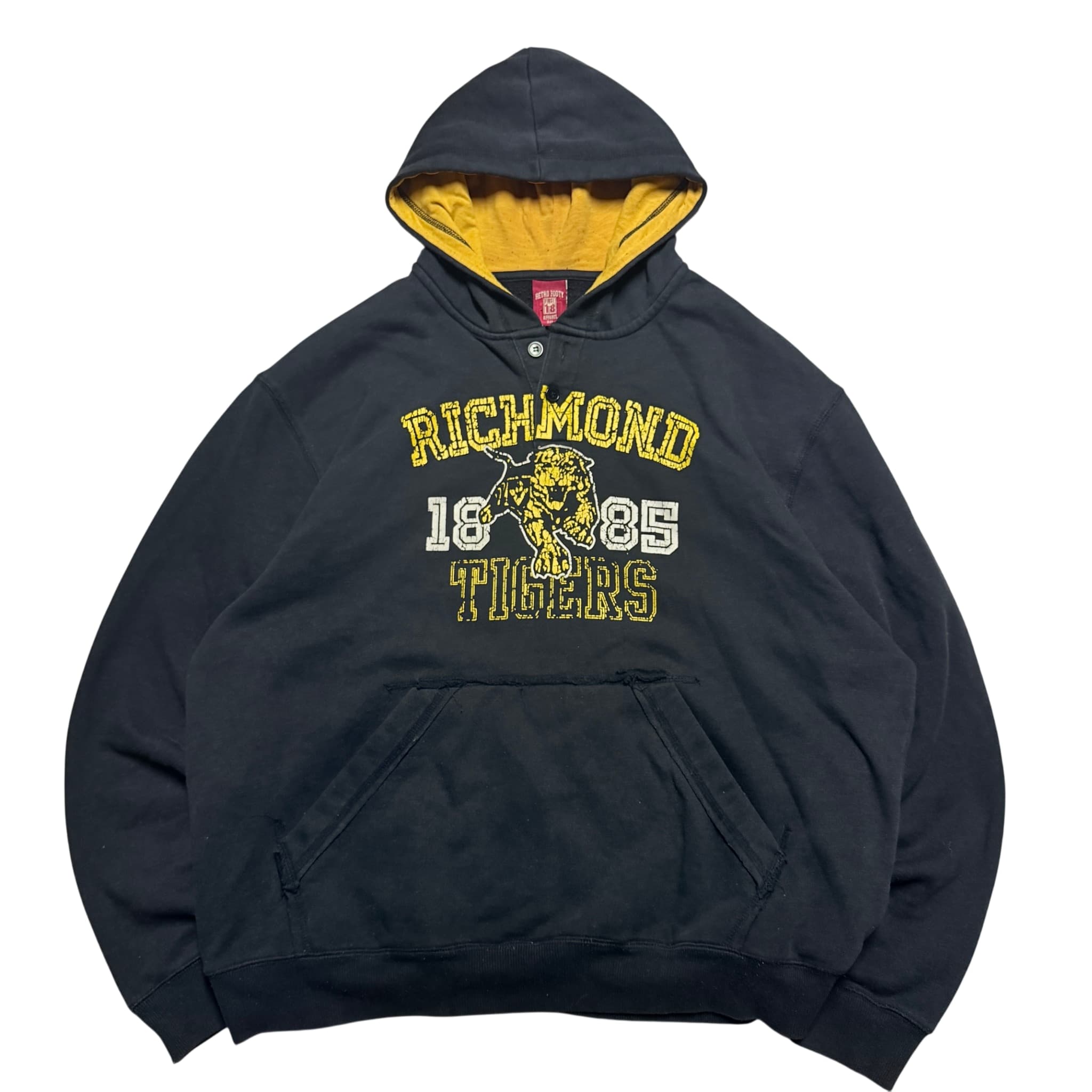 Retro Footy Richmond Tigers 1885 Hoodie Black Yellow Men's 3XL — photo 1 of 9