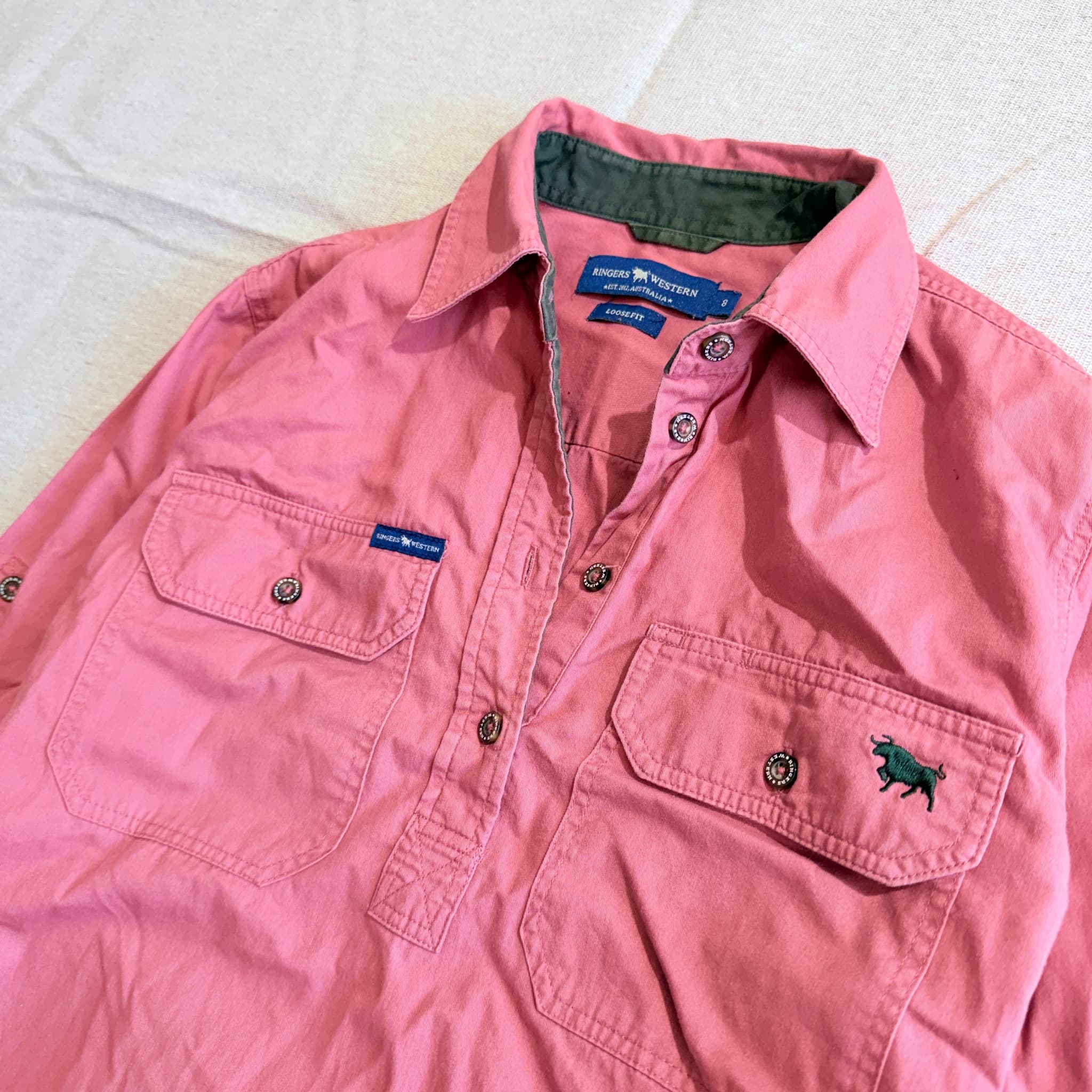 Ringers Western Pink Long Sleeve Work Shirt — photo 3 of 9