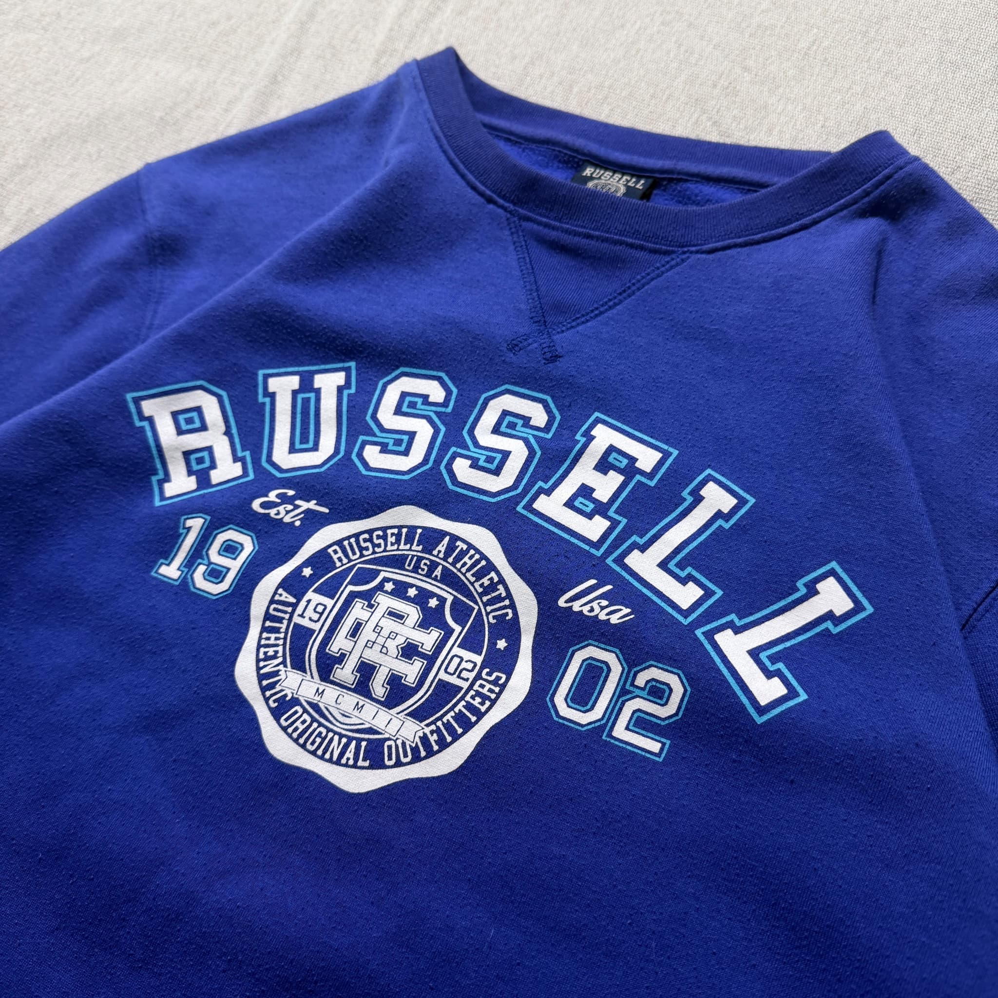 Russell Athletic Vintage Style Graphic Crewneck Sweatshirt Blue Size M — photo 2 of 7