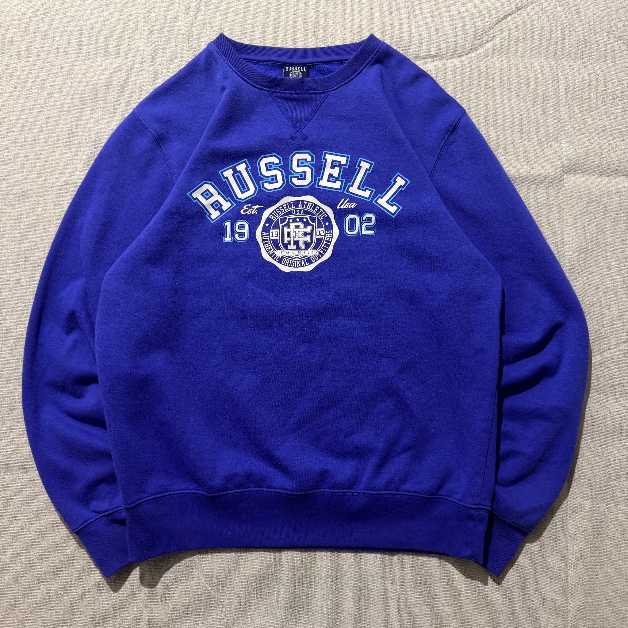 Russell Athletic Vintage Style Graphic Crewneck Sweatshirt Blue Size M — photo 3 of 7