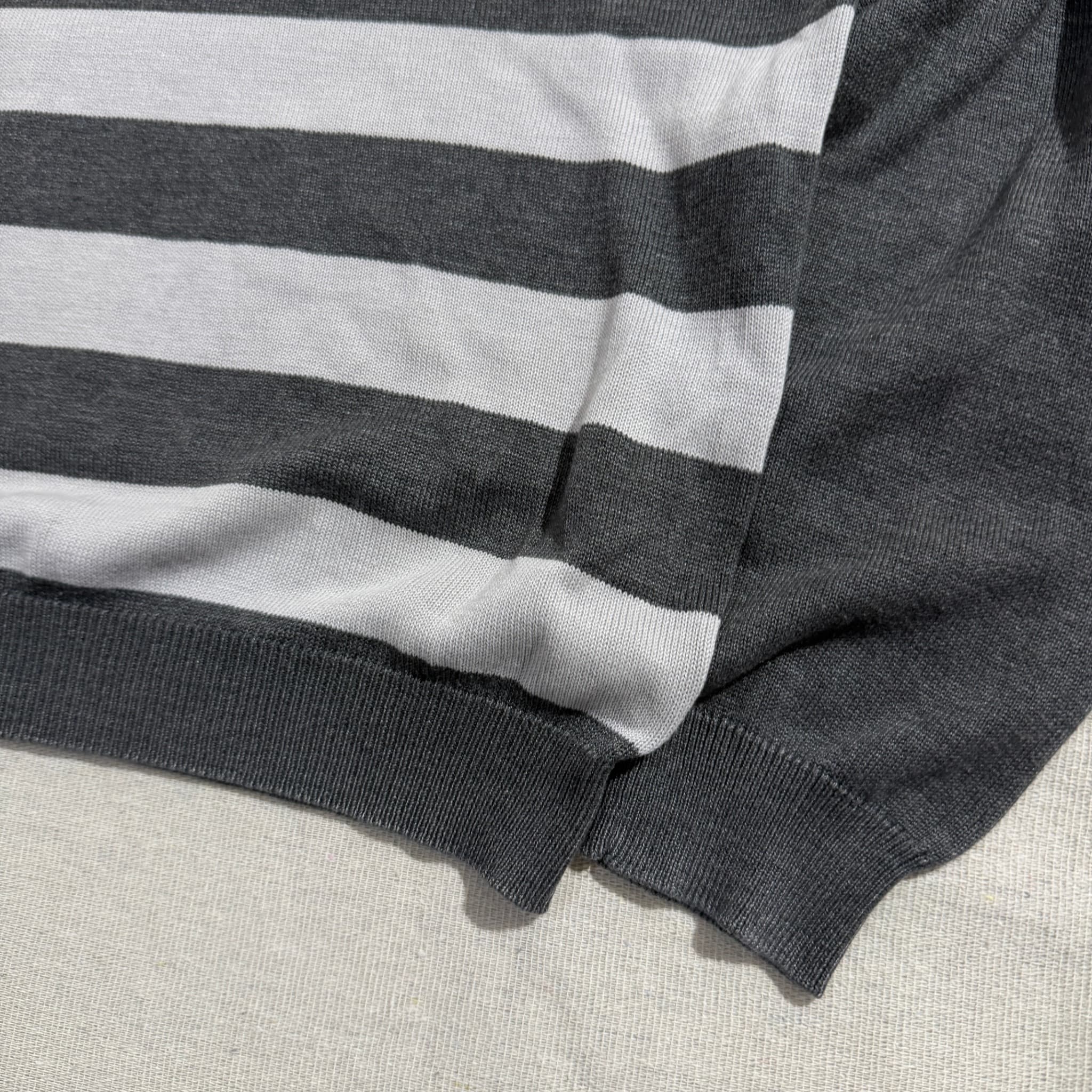 Rusty Men's Striped Crew Neck Knit Sweater Grey Black Size L — photo 2 of 9