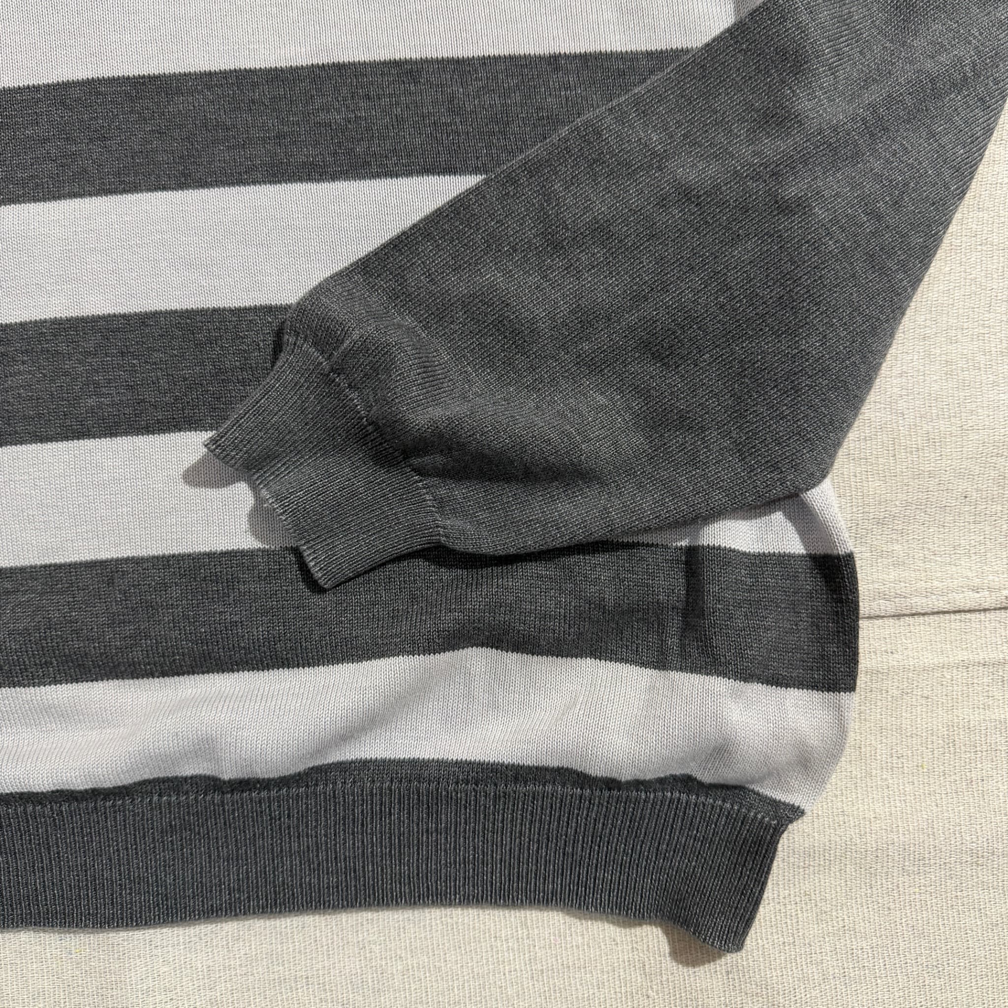 Rusty Men's Striped Crew Neck Knit Sweater Grey Black Size L — photo 5 of 9