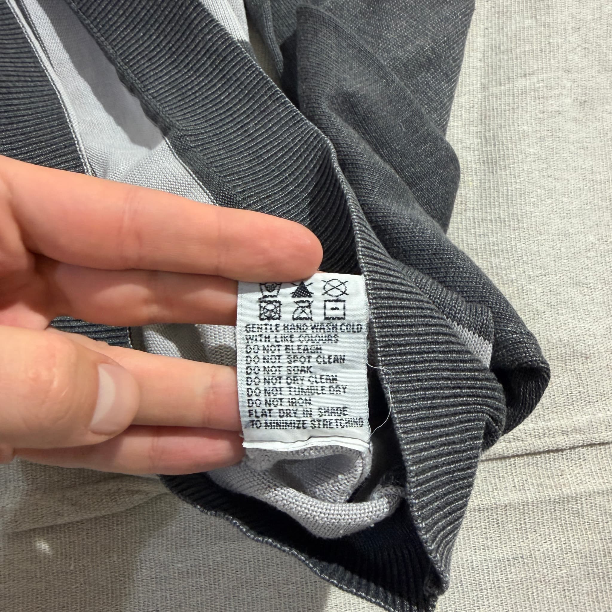 Rusty Men's Striped Crew Neck Knit Sweater Grey Black Size L — photo 7 of 9