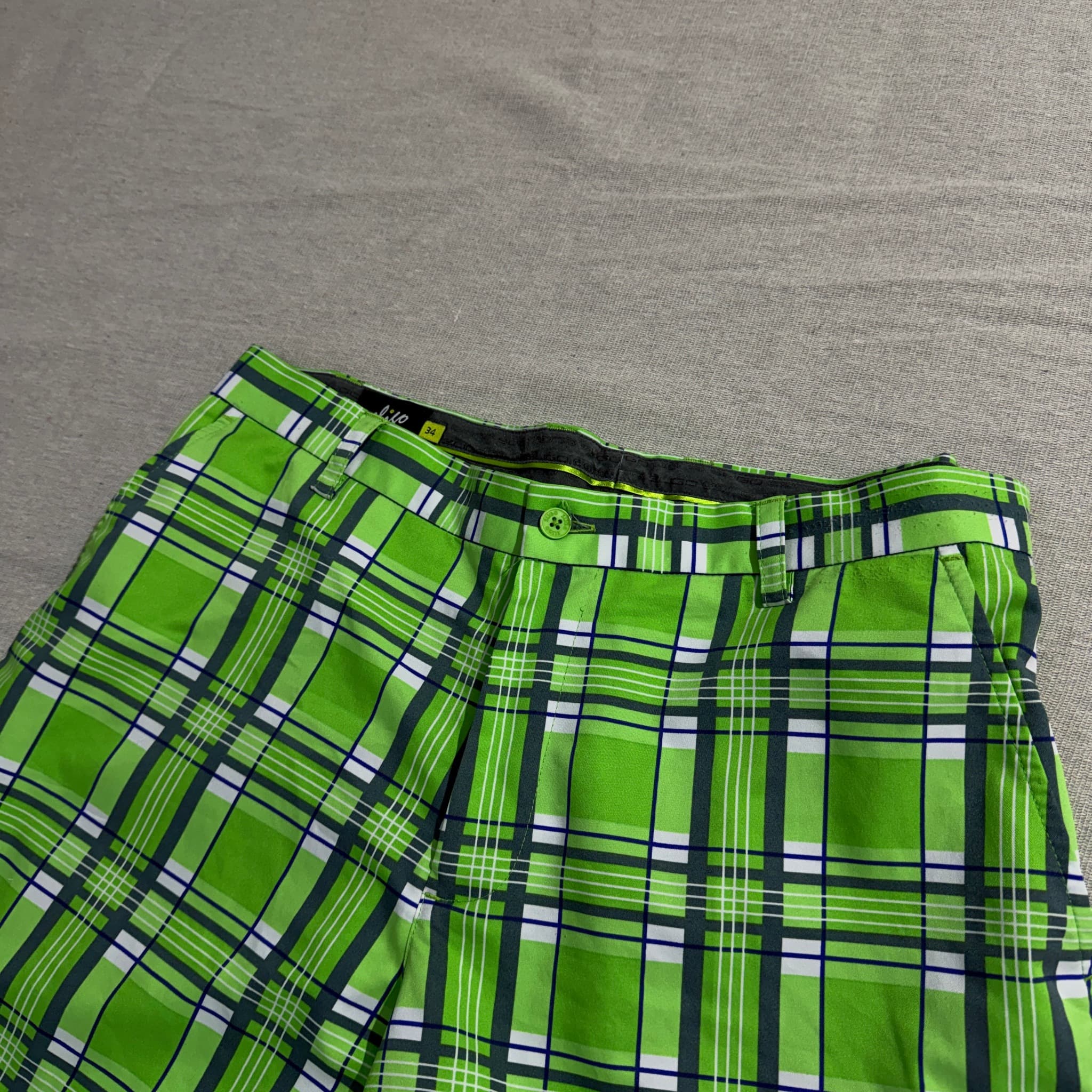 Sligo Golf Shorts Green Plaid Flat Front Men's Size 34 — photo 2 of 8