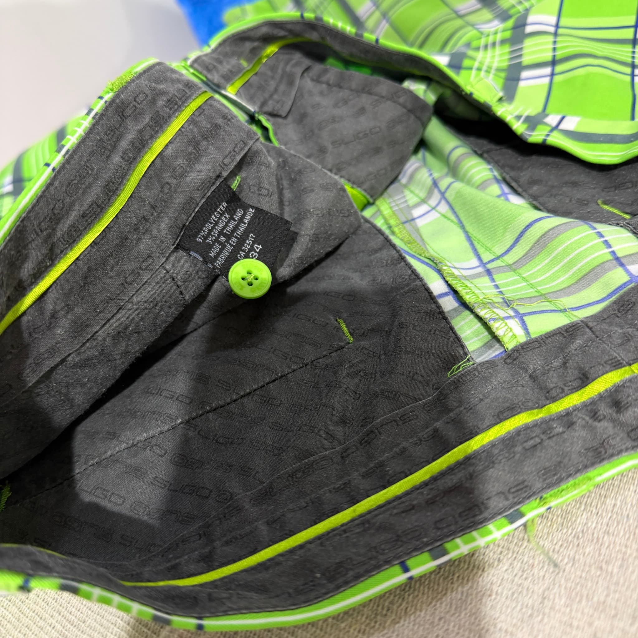 Sligo Golf Shorts Green Plaid Flat Front Men's Size 34 — photo 5 of 8
