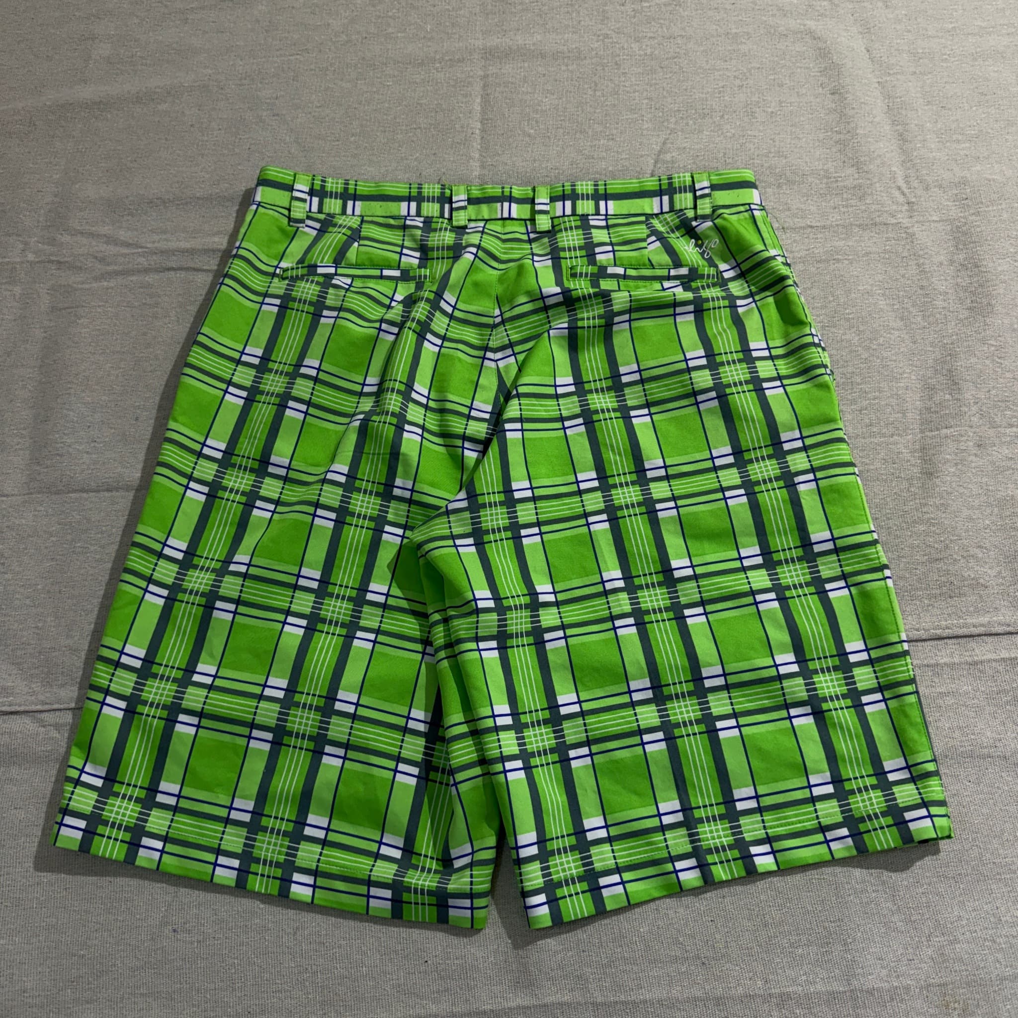 Sligo Golf Shorts Green Plaid Flat Front Men's Size 34 — photo 6 of 8