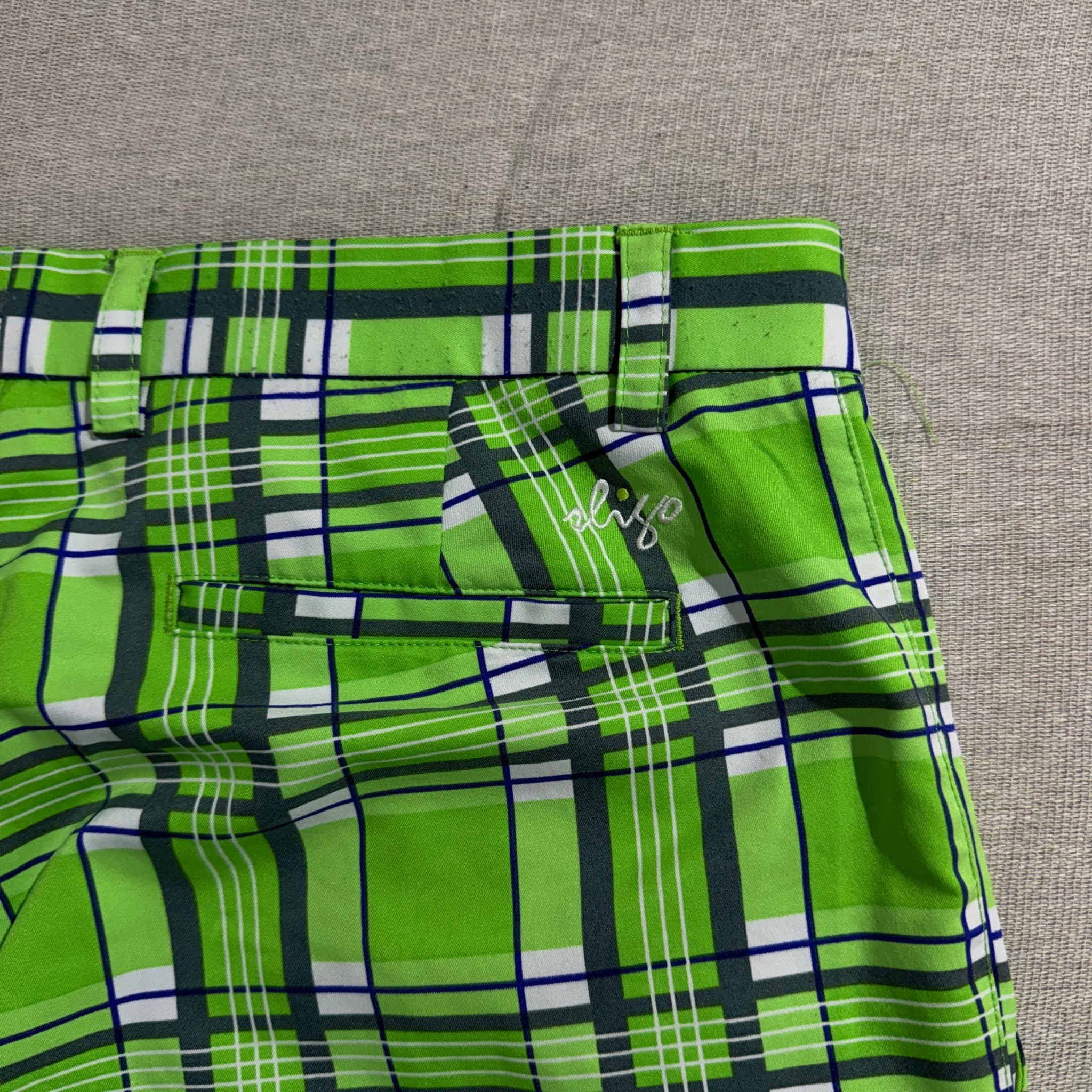 Sligo Golf Shorts Green Plaid Flat Front Men's Size 34 — photo 7 of 8