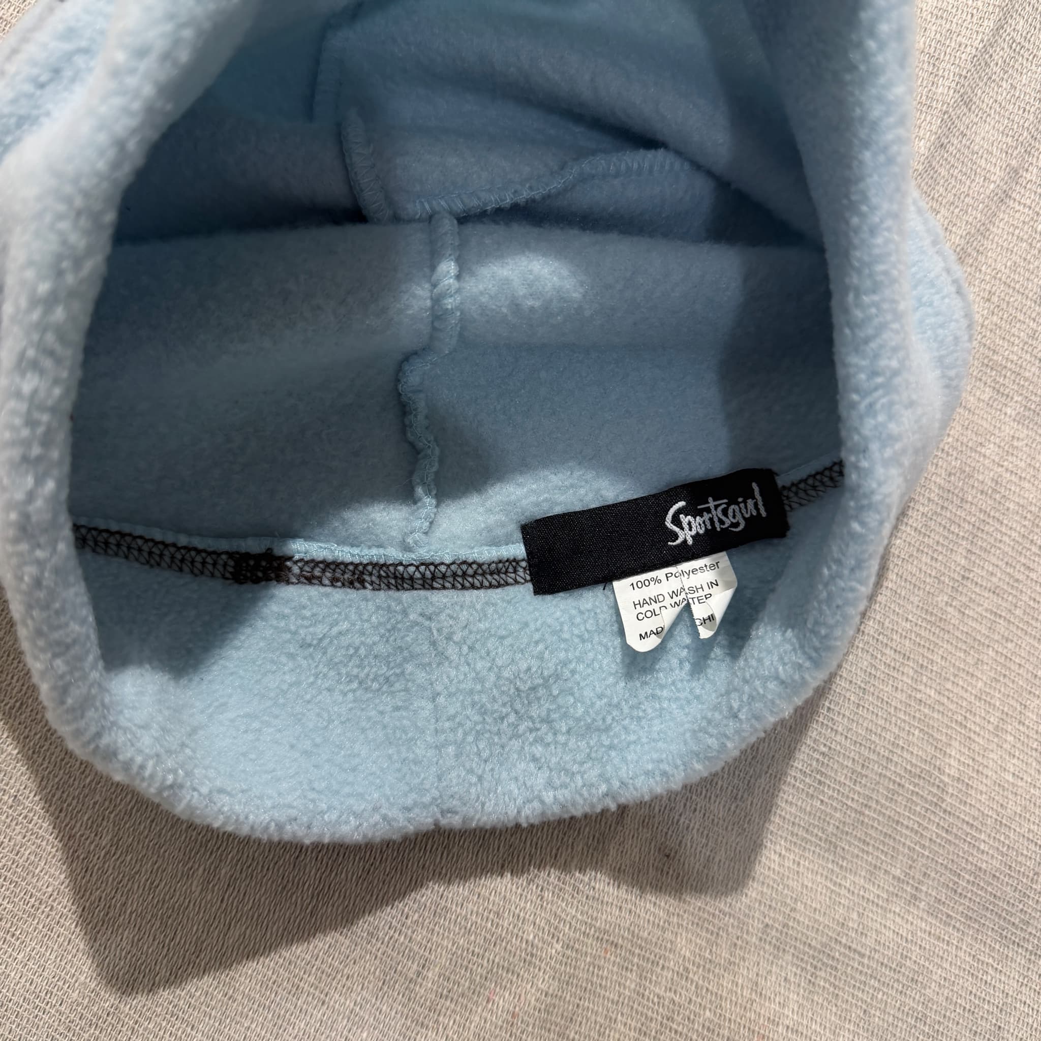 Sportsgirl Light Blue Fleece Beanie With Contrast Stitching — photo 2 of 6