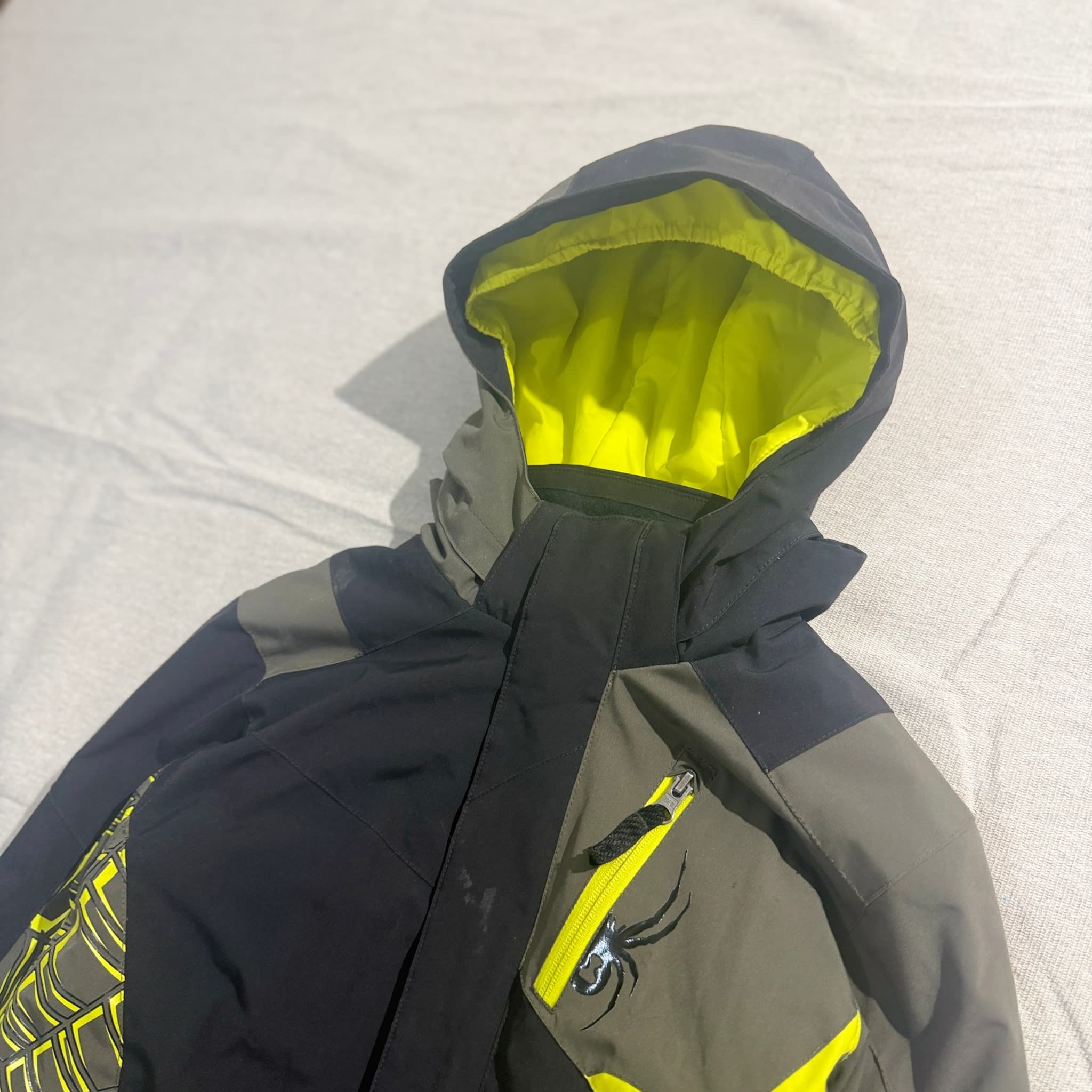 Spyder Kids Ski Jacket Black Grey Web Graphic 14 — photo 2 of 10