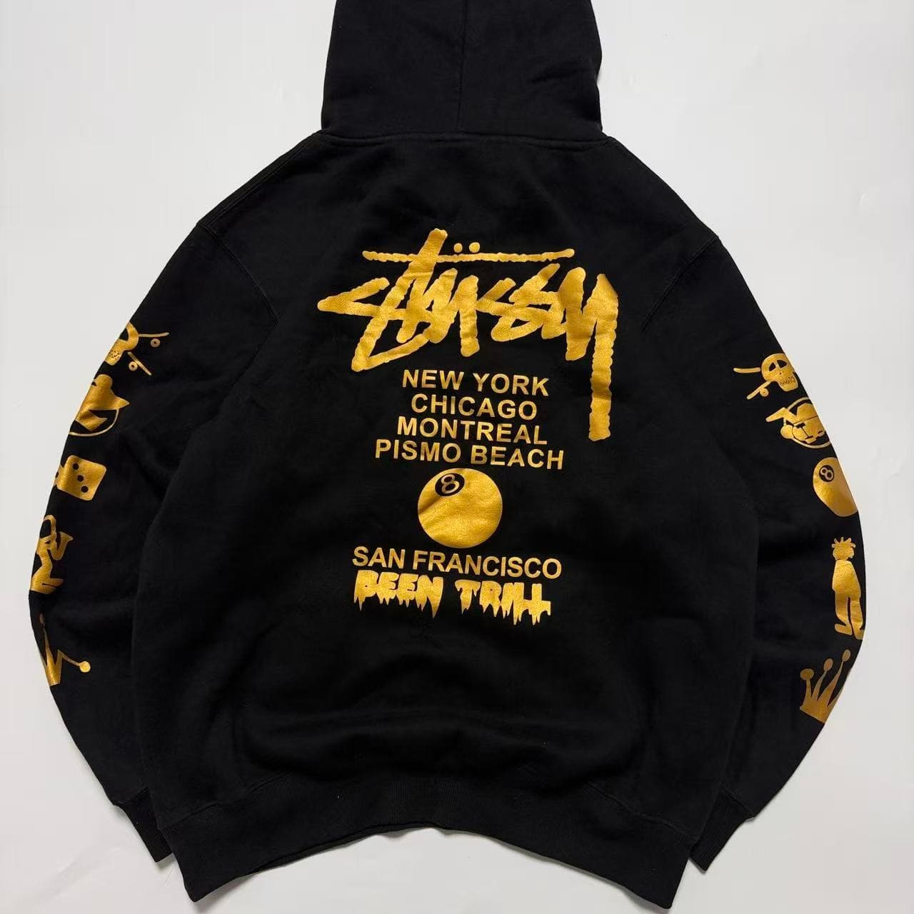 Stüssy 8-Ball Hoodie Black Gold Size L — photo 1 of 8