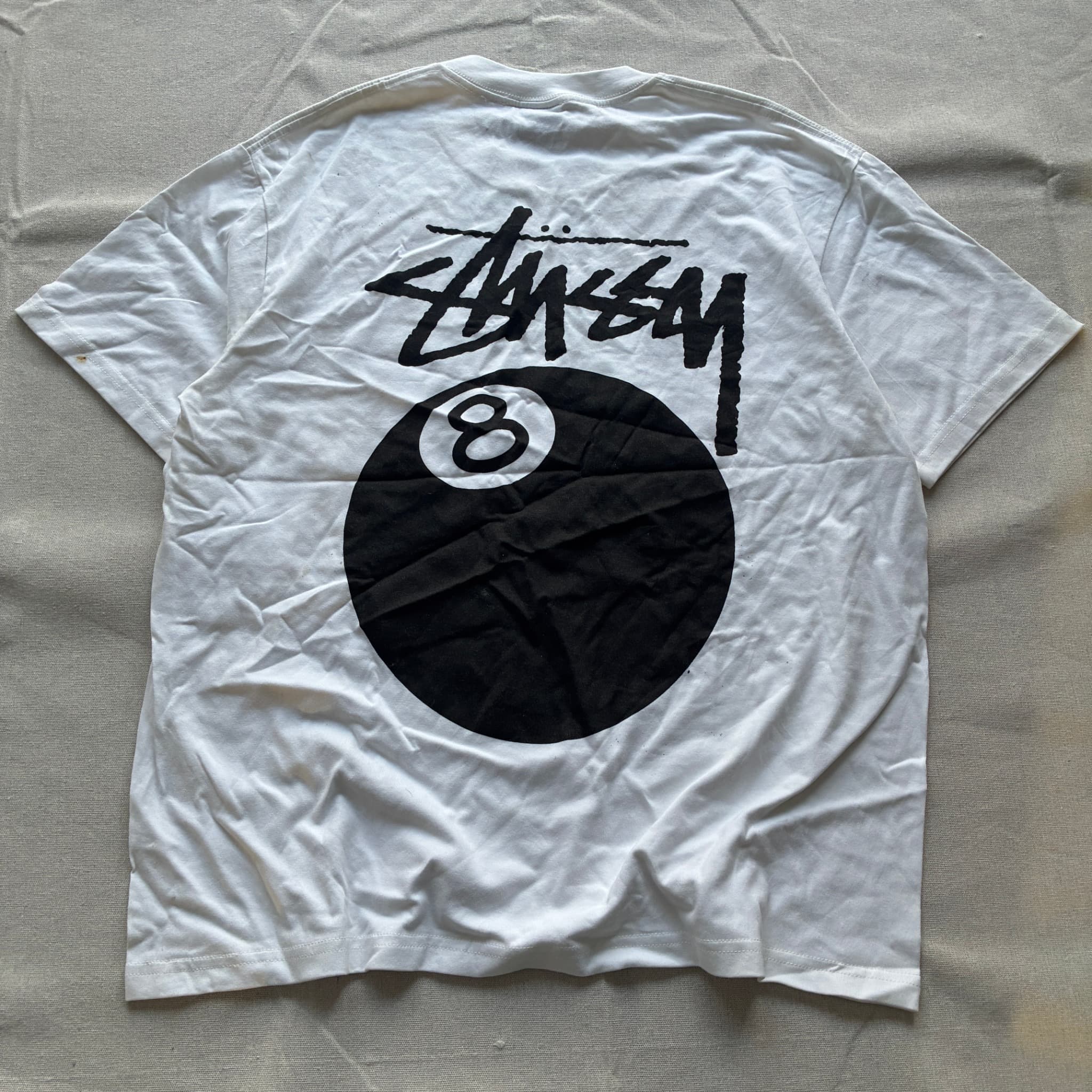 Stüssy 8 Ball T-Shirt White Graphic Logo Tee Size M — photo 4 of 7