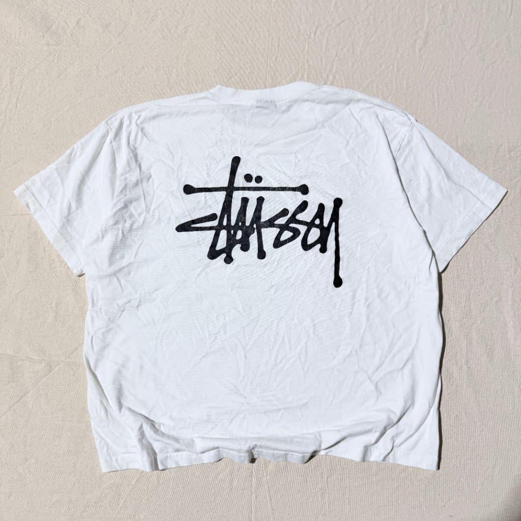 Stüssy Basic Logo T-Shirt White Graphic Tee Size XXL — photo 1 of 7