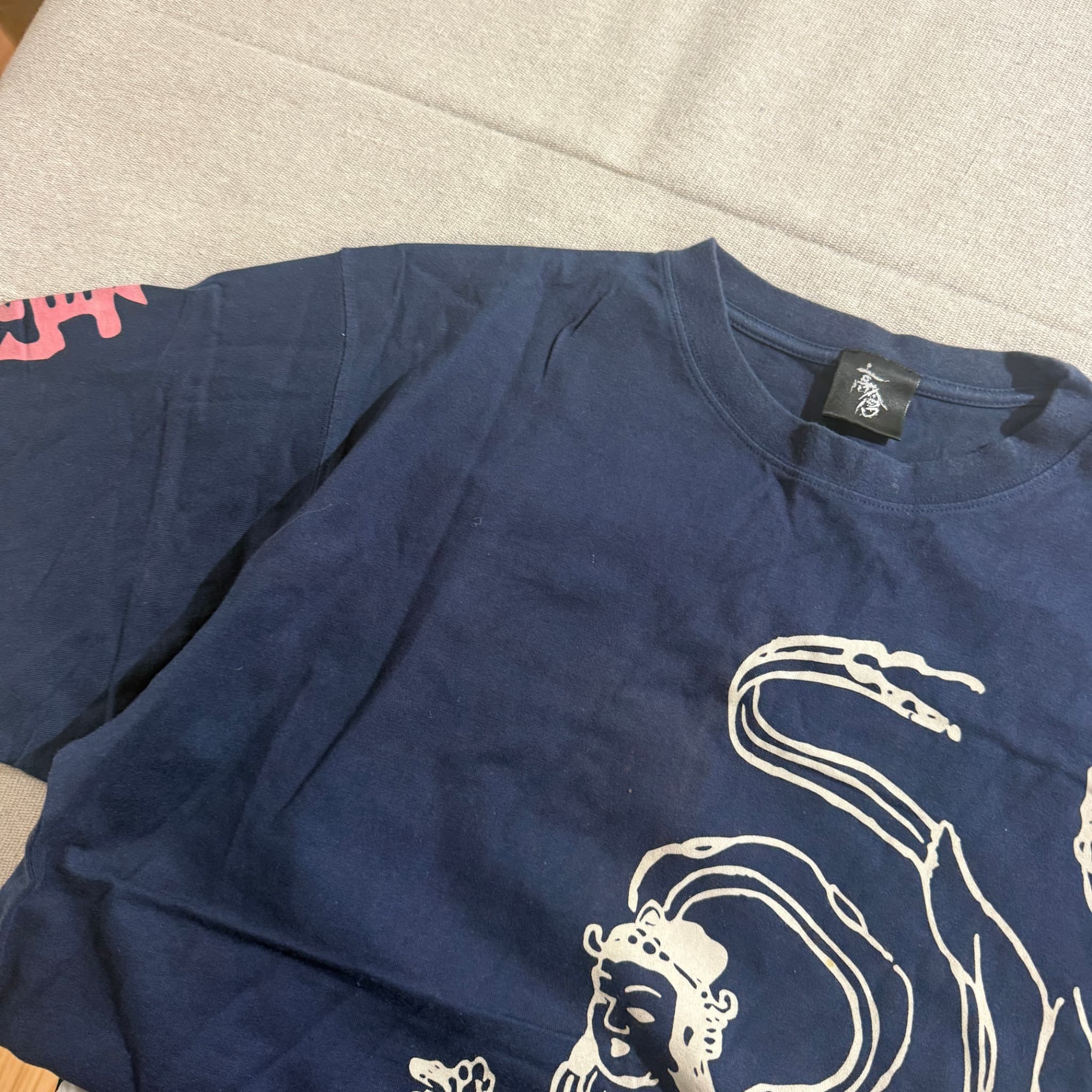 Stüssy Jumpman Kanji Graphic T-Shirt Navy — photo 3 of 4