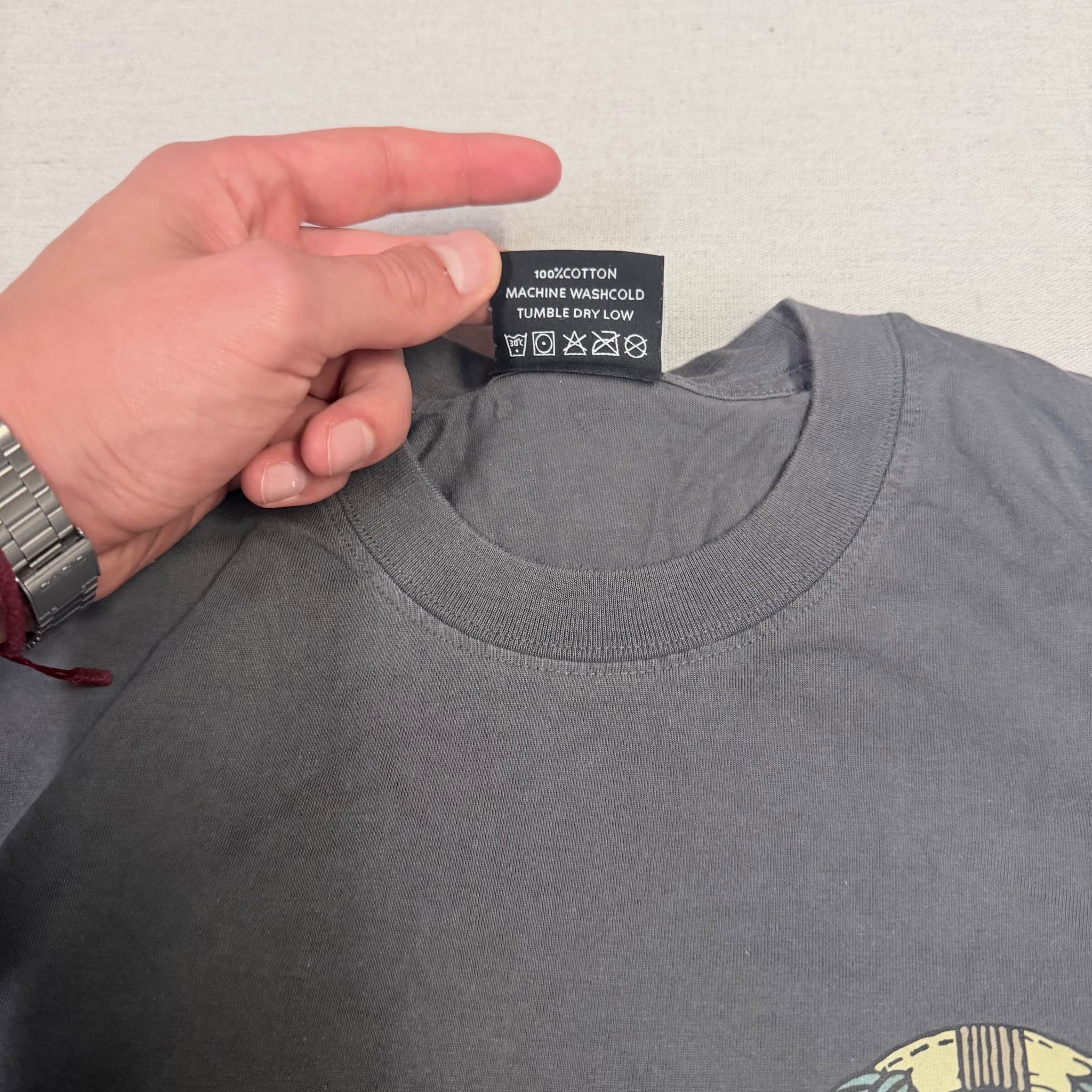 Stüssy Wreath Logo Graphic T-Shirt Grey Size M — photo 6 of 8