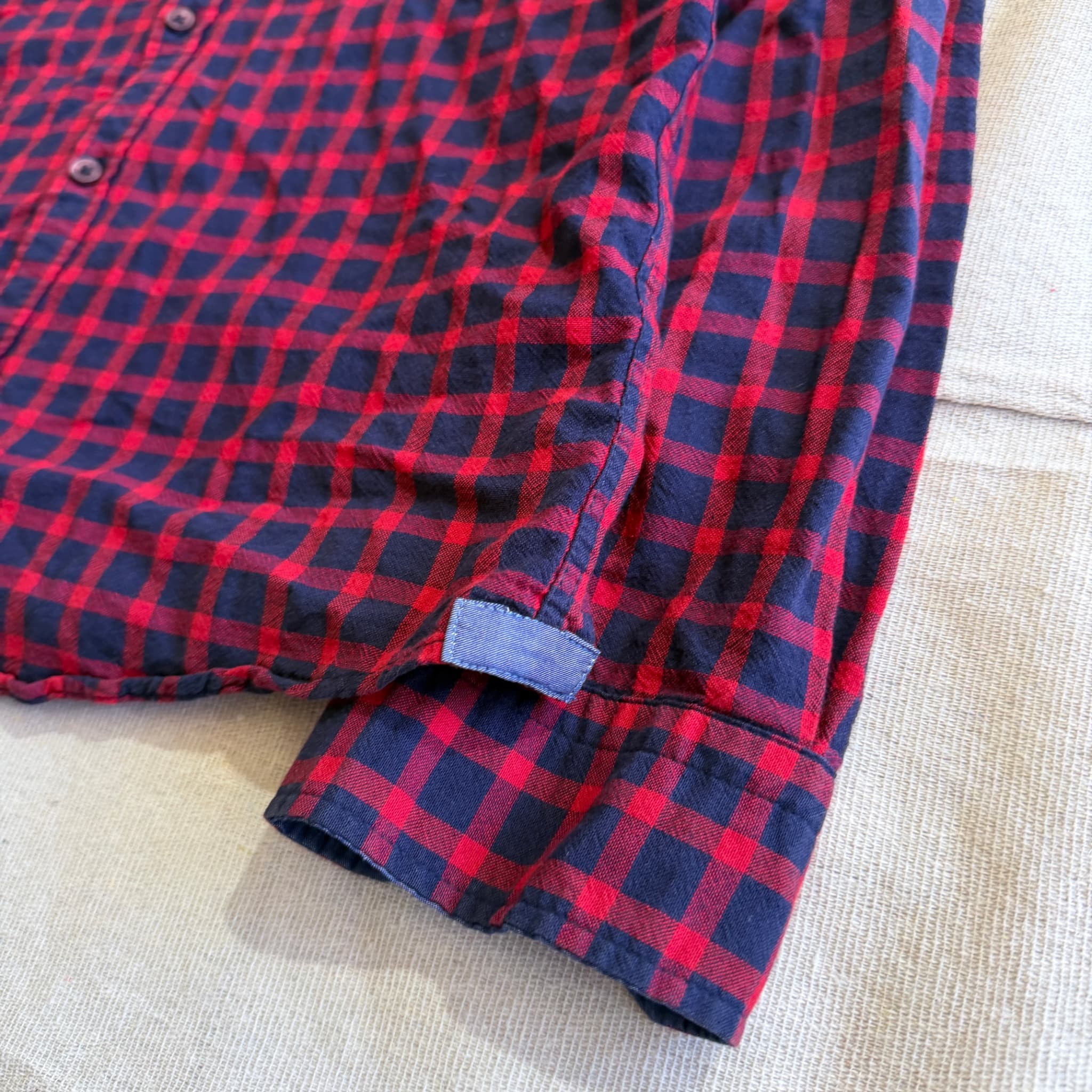 Steel & Jelly Red and Navy Blue Checkered Button-Down Shirt — photo 3 of 9