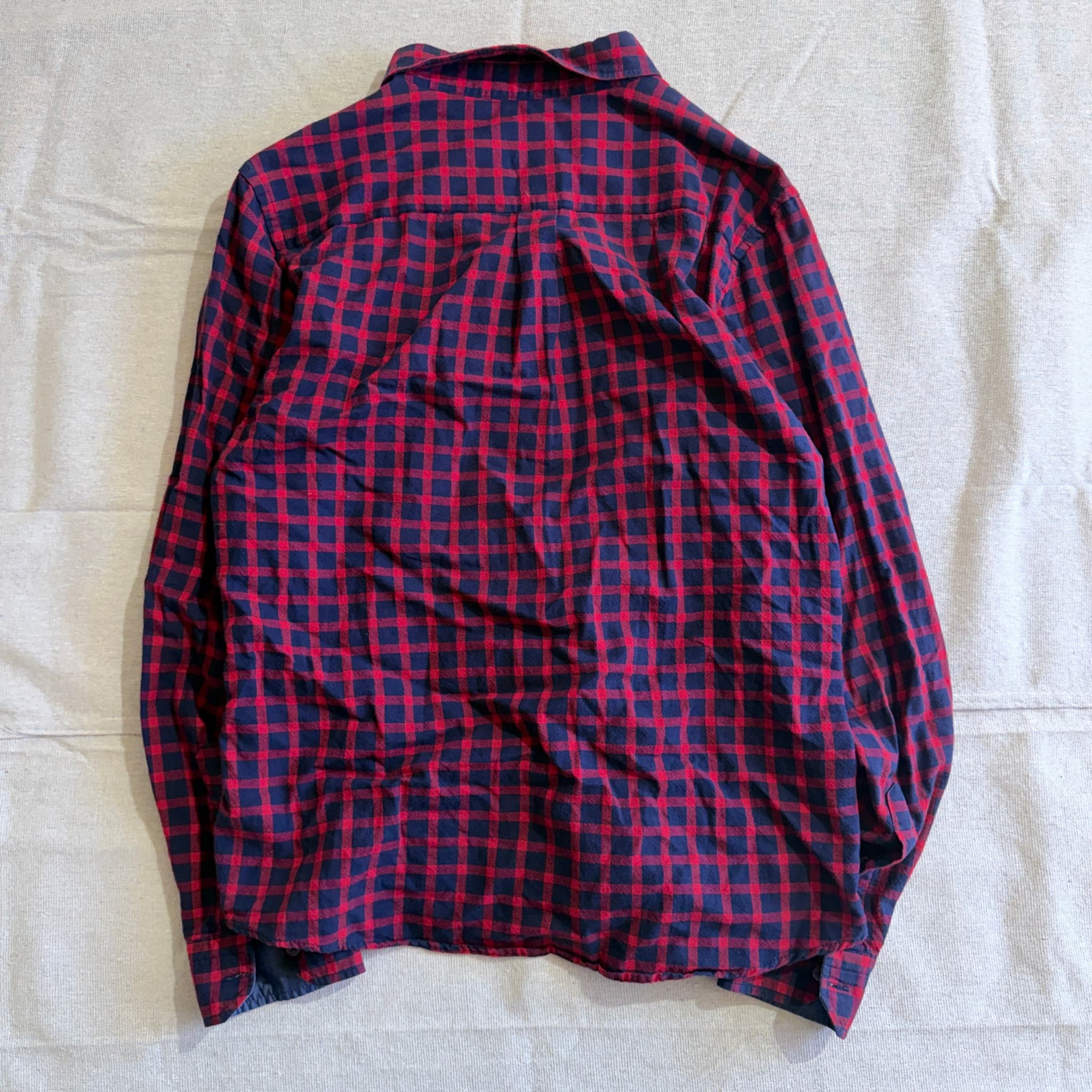 Steel & Jelly Red and Navy Blue Checkered Button-Down Shirt — photo 7 of 9