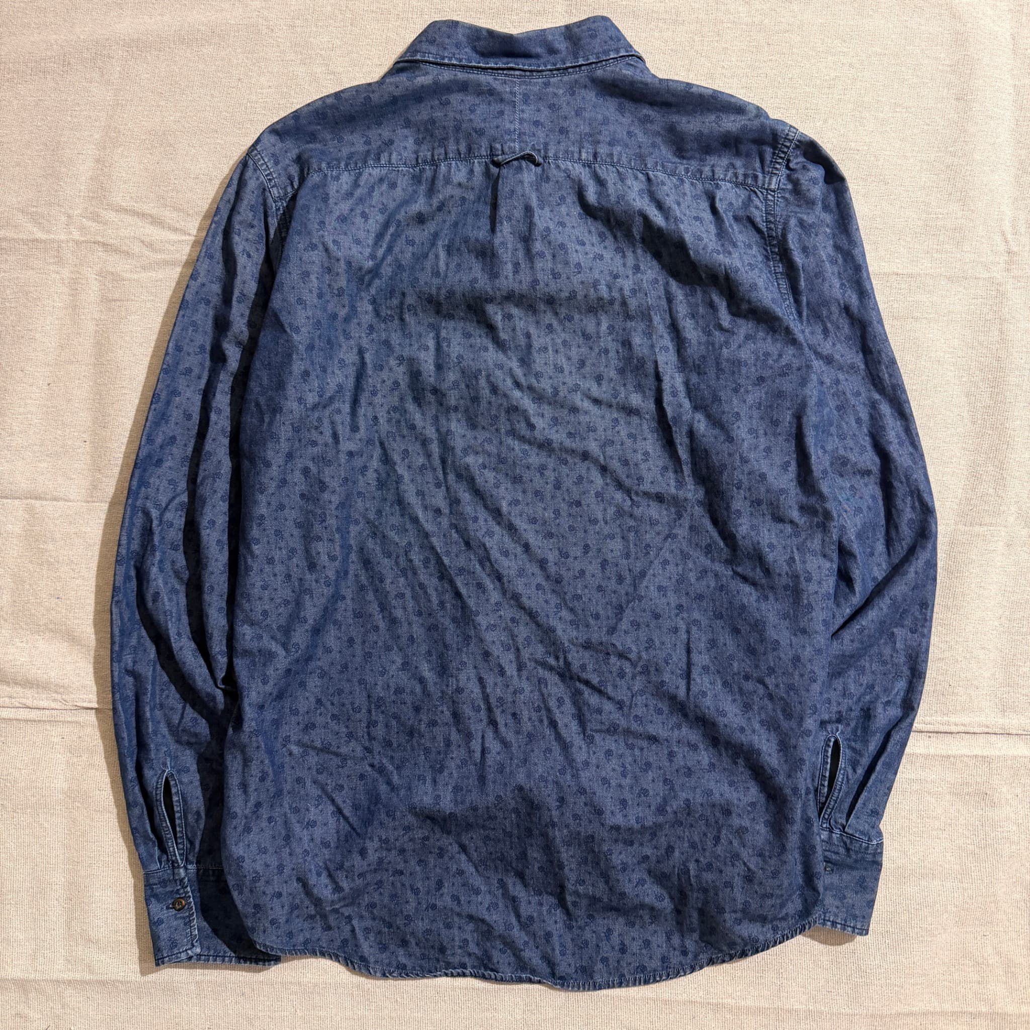STILE BENETTON Blue Floral Denim Shirt — photo 2 of 7