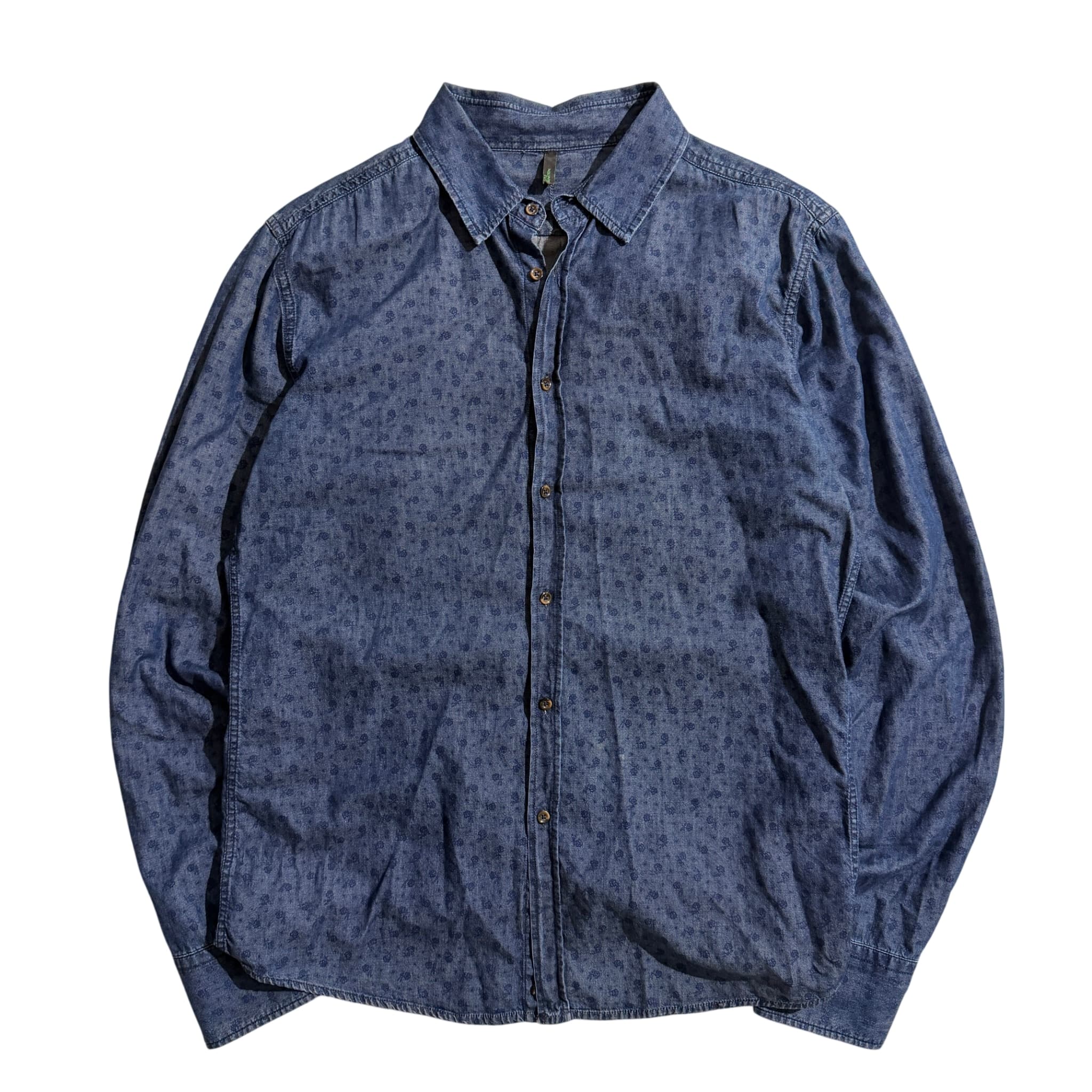 STILE BENETTON Blue Floral Denim Shirt — photo 1 of 7