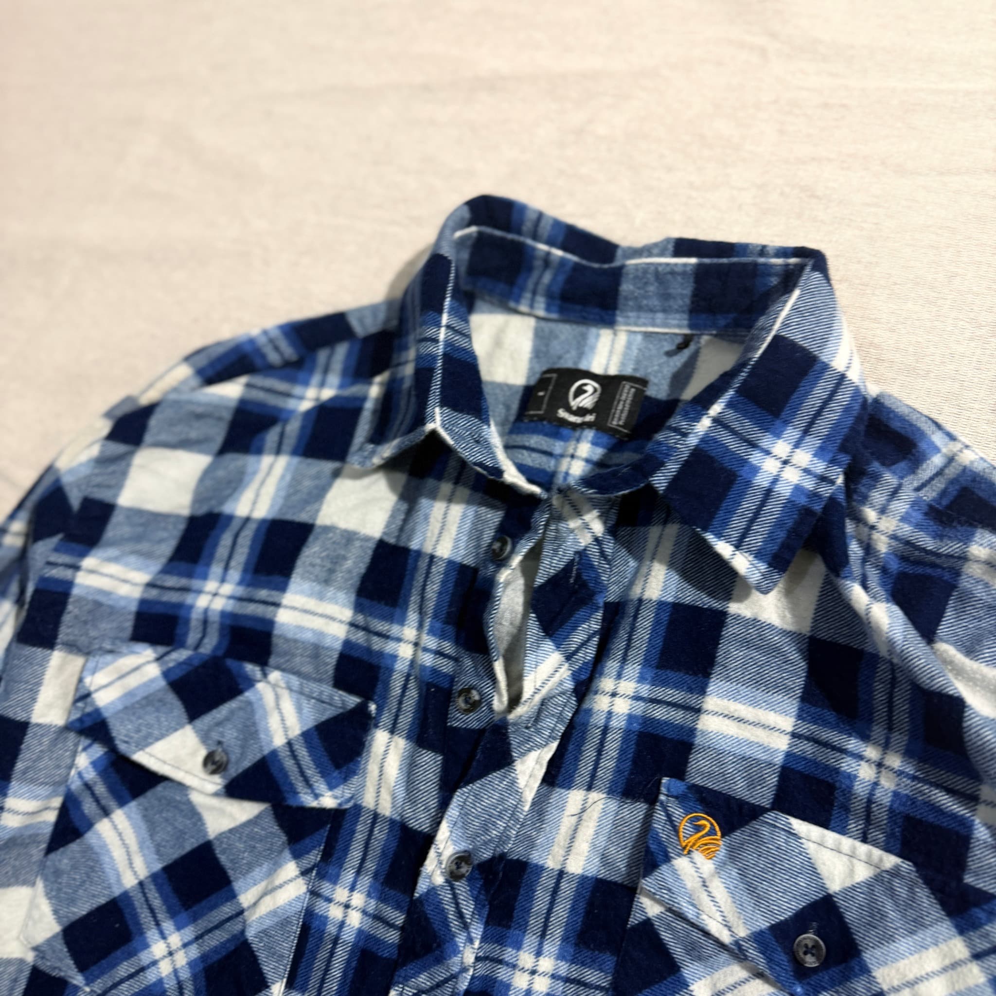 Swandri Men's Blue Plaid Flannel Shirt — photo 2 of 7