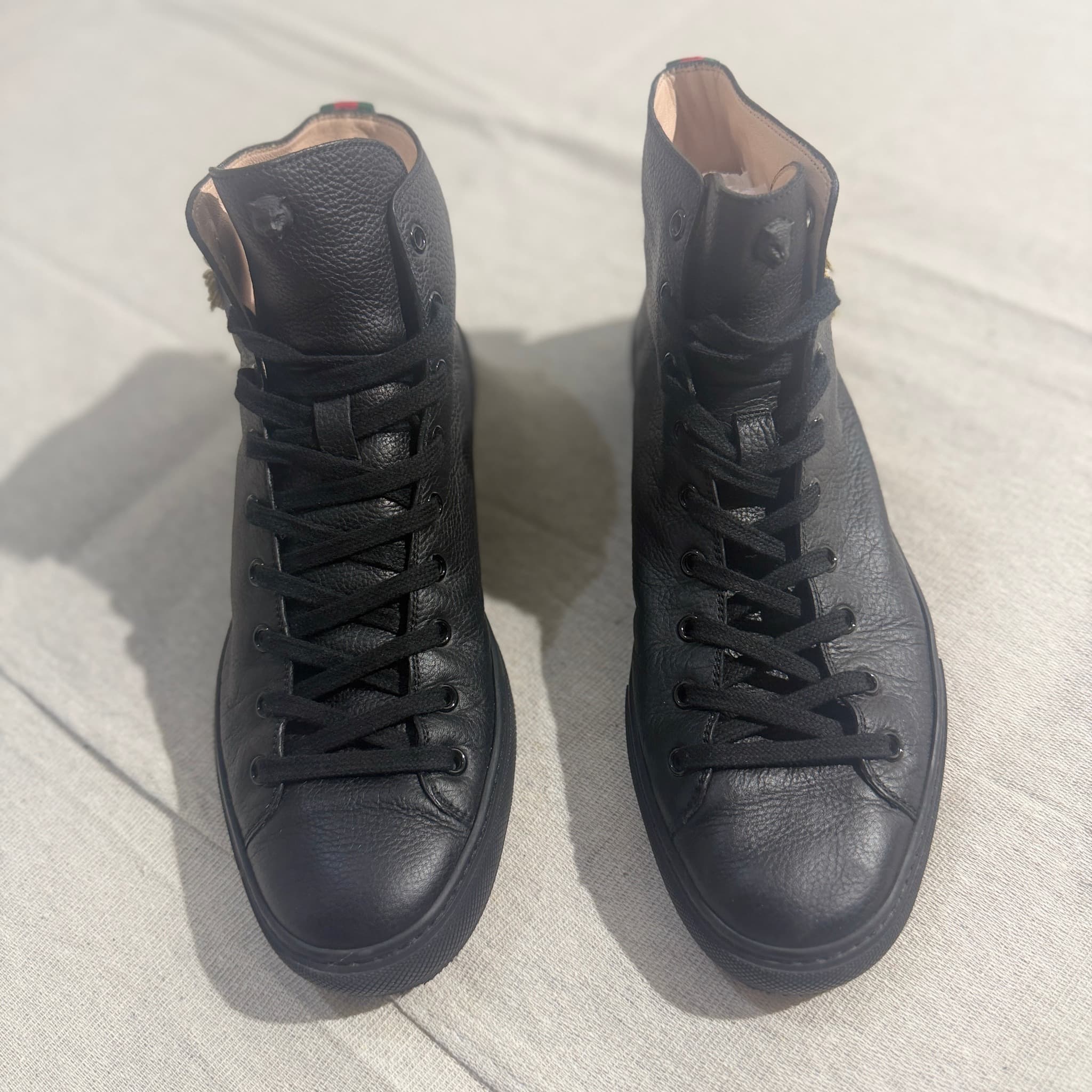 Tiger Embroidered Leather High-Top Sneakers — photo 3 of 12