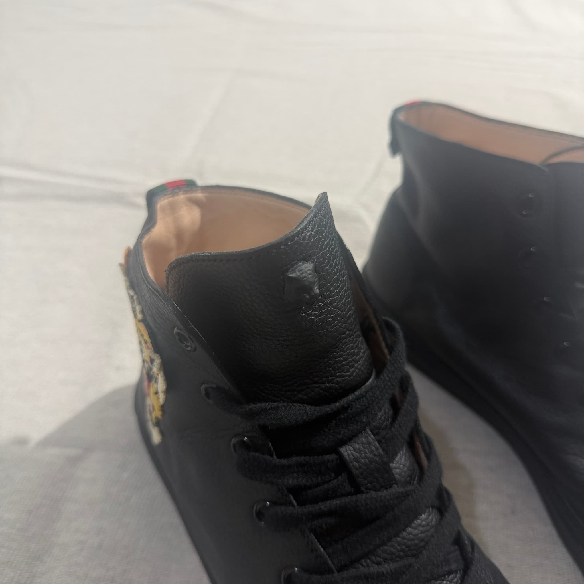 Tiger Embroidered Leather High-Top Sneakers — photo 4 of 12