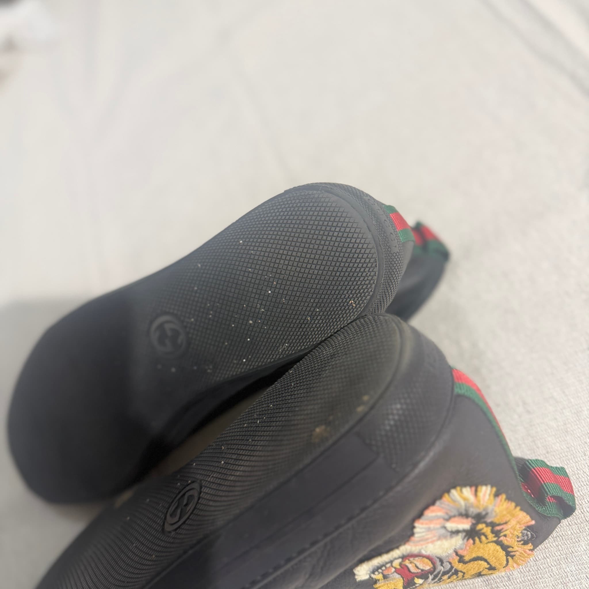 Tiger Embroidered Leather High-Top Sneakers — photo 9 of 12