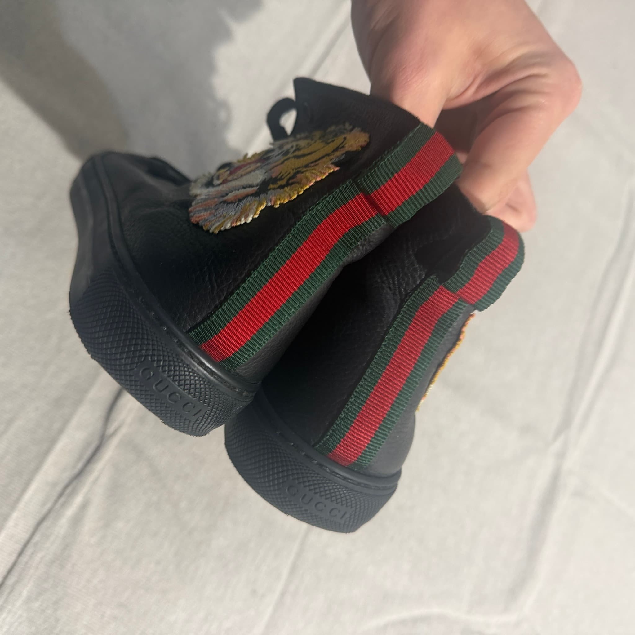 Tiger Embroidered Leather High-Top Sneakers — photo 10 of 12