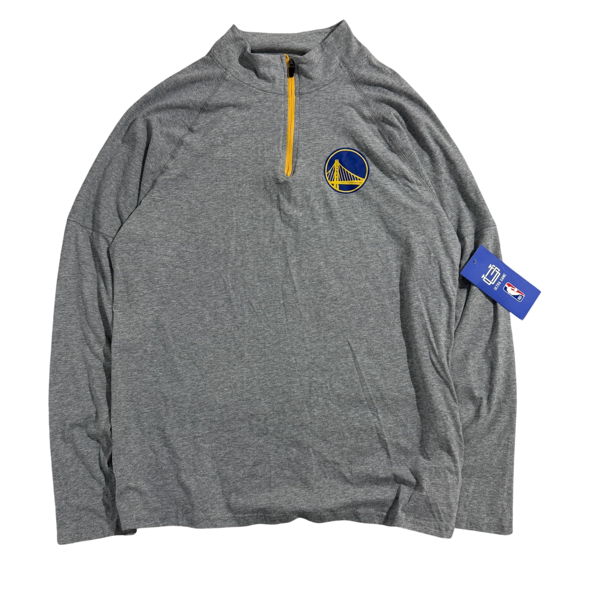 Ultra Game Golden State Warriors NBA Quarter-Zip Pullover Grey Size L