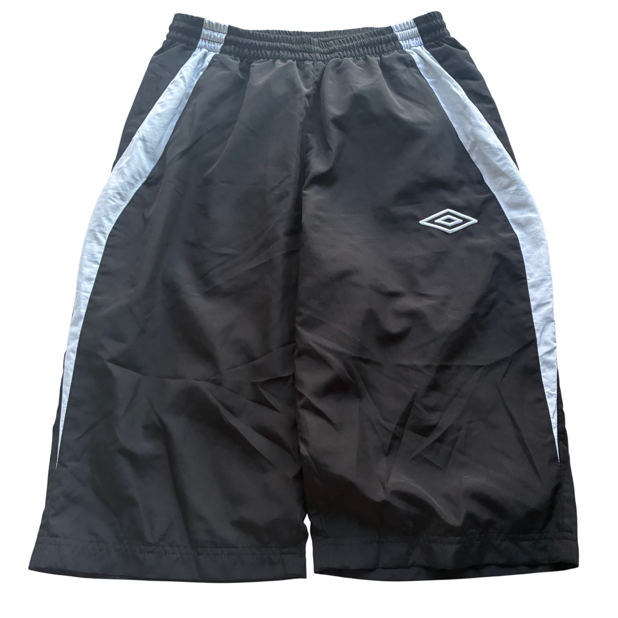 Umbro Vintage Nylon Soccer Shorts Black White S