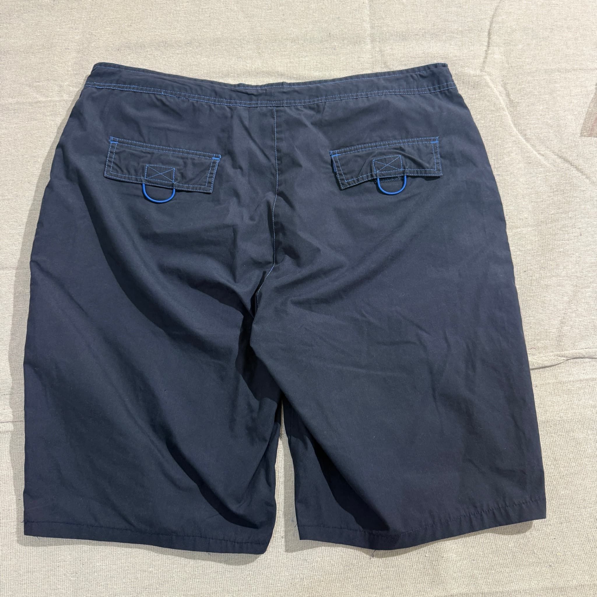 Unbranded Navy Blue Performance Shorts With Blue Piping — photo 5 of 6