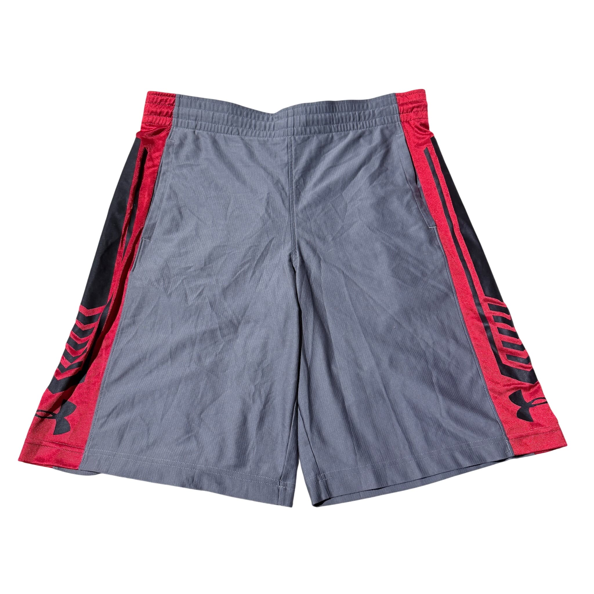 Under Armour Men's Athletic Training Shorts Grey Red Black Size MD — photo 1 of 5